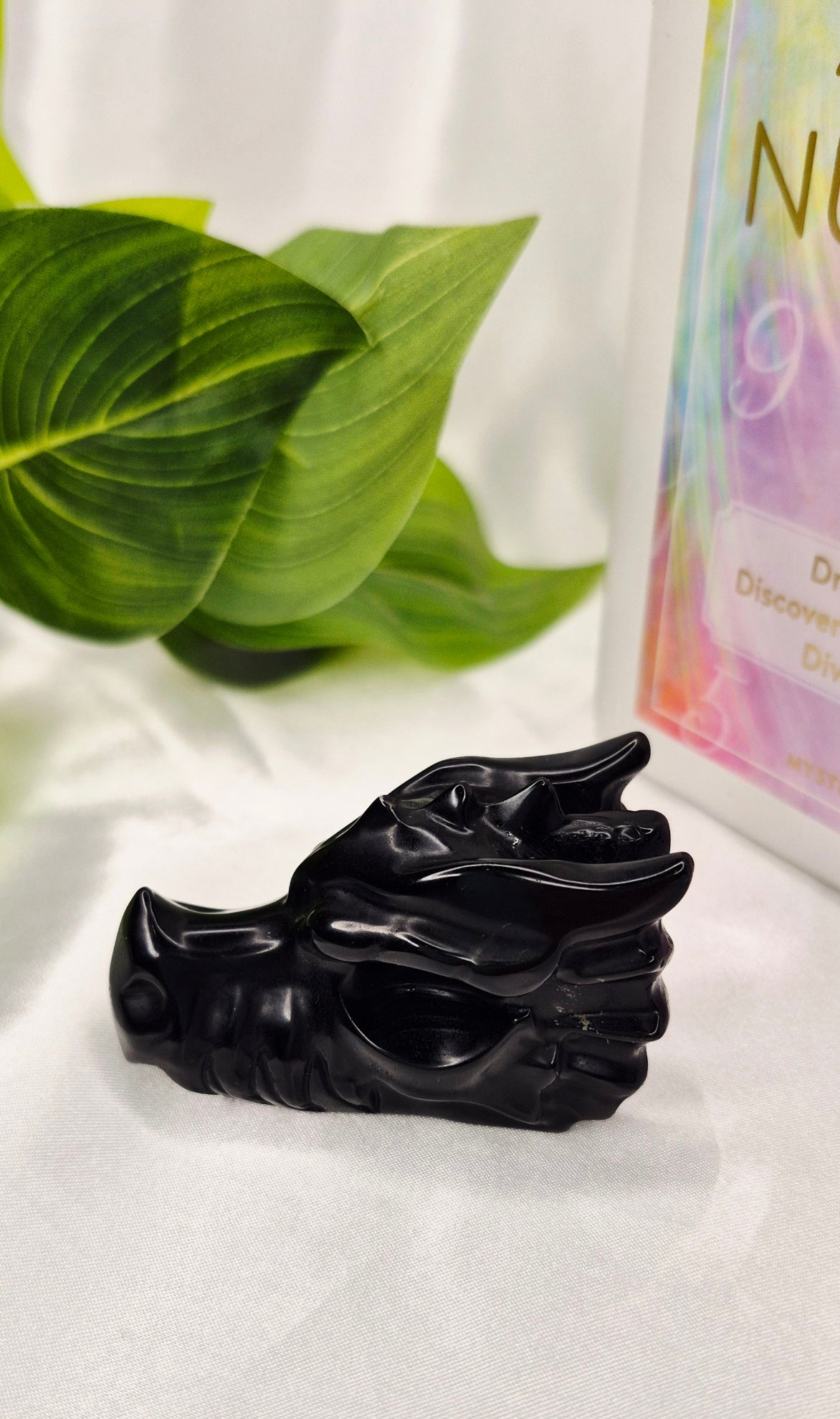 Black Obsidian Dragon Head Carving