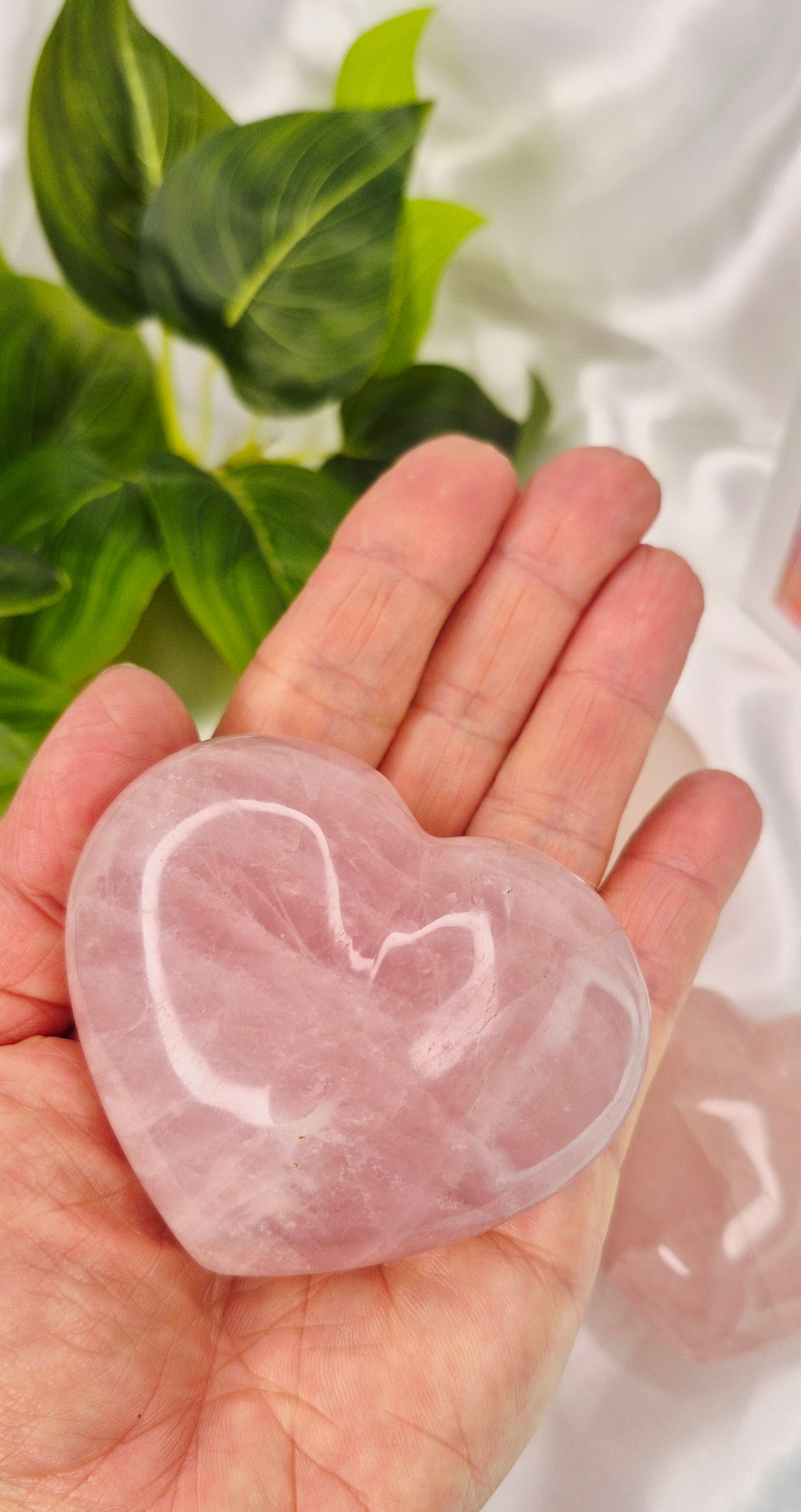 Rose Quartz Puffy Heart Carvings