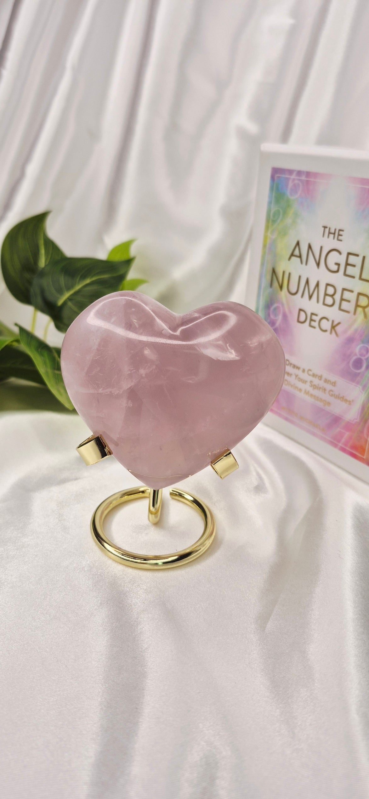 Lavender Rose Quartz Puffy Heart Carving