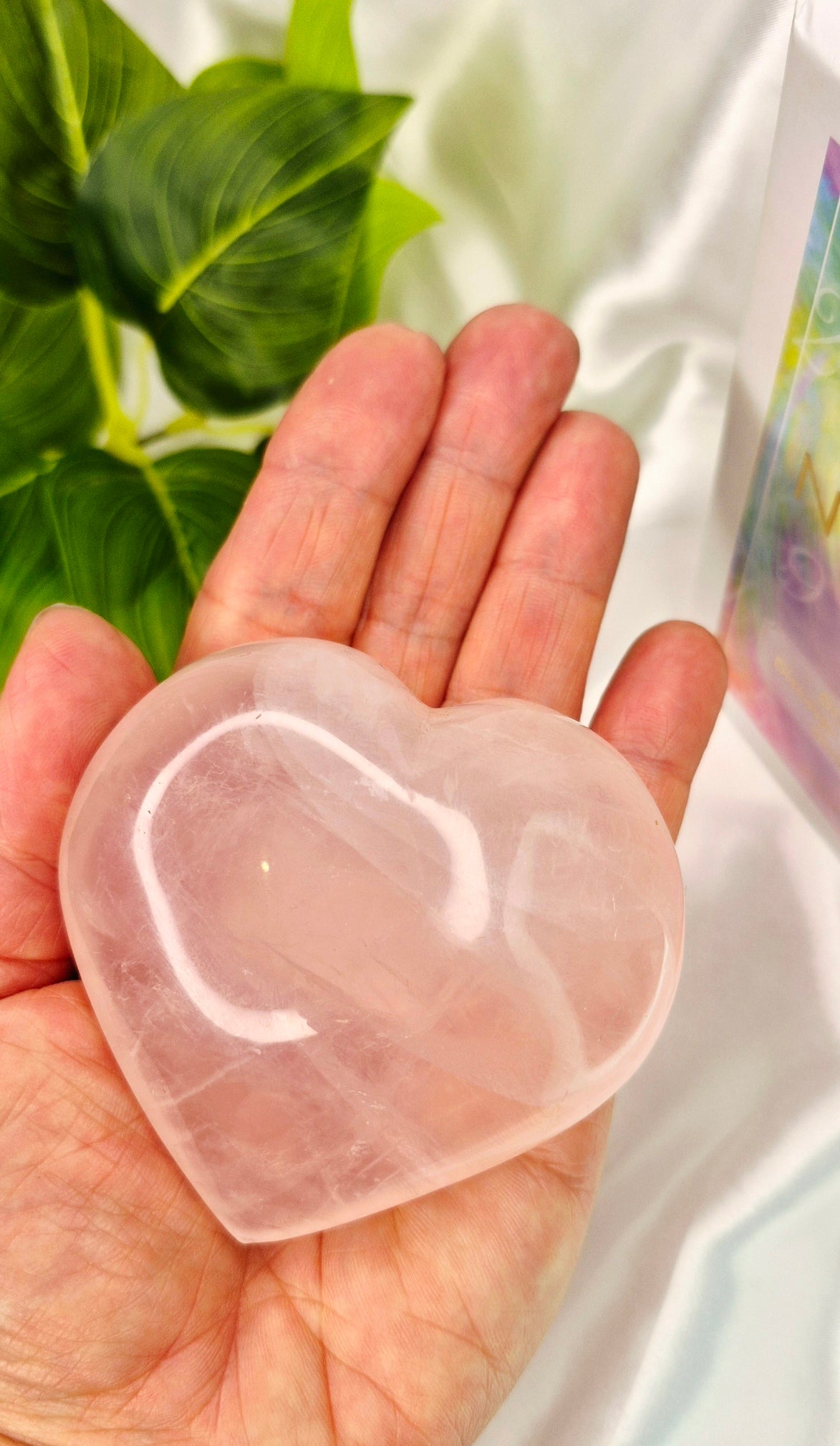 Rose Quartz Puffy Heart Carving  #A