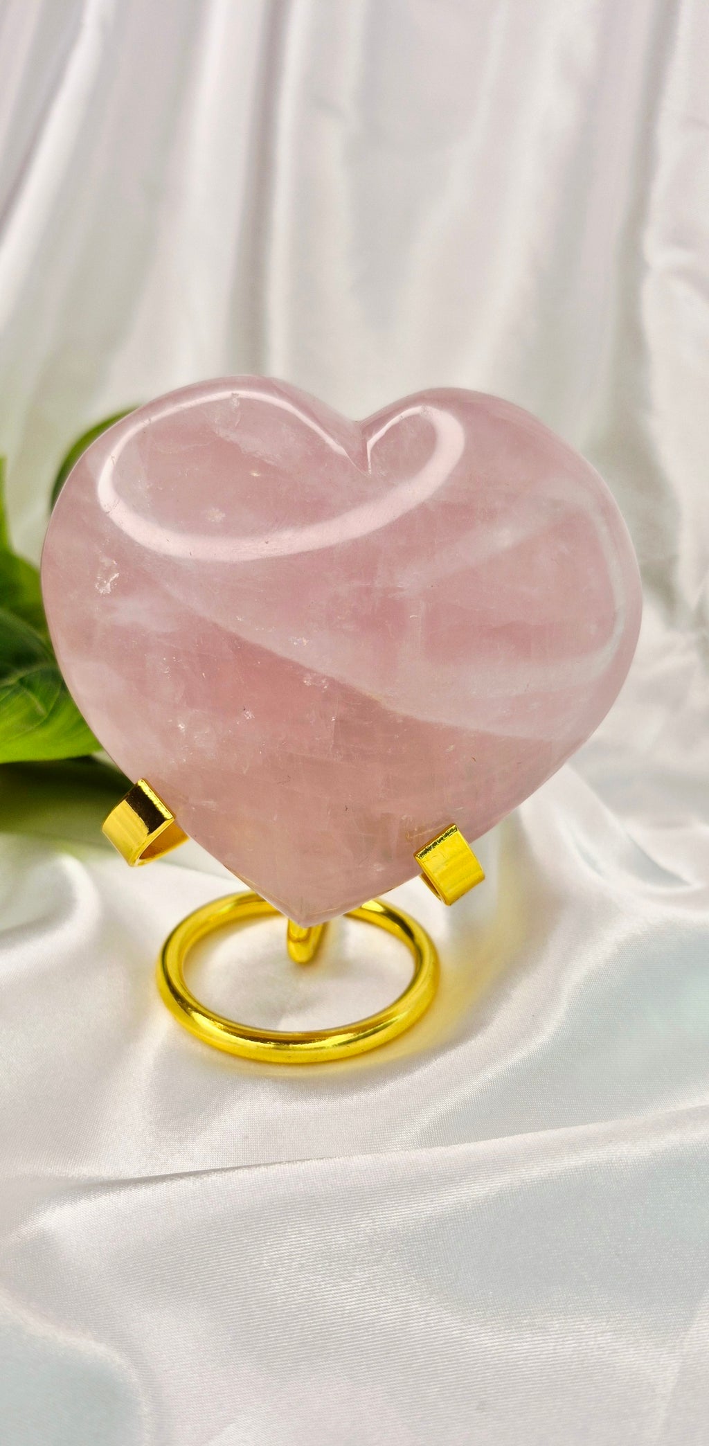 Large Puffy Rose Quartz Heart Carving