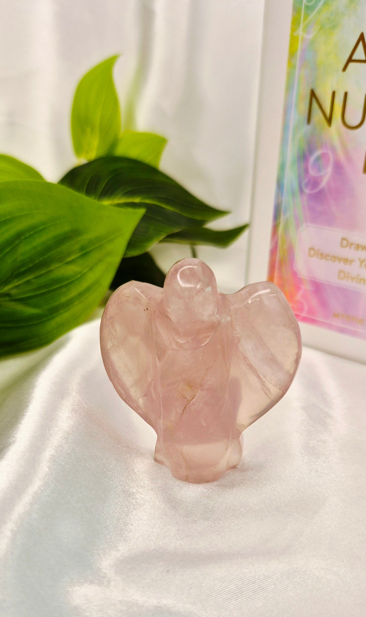 Small Rose Quartz Angel Carving