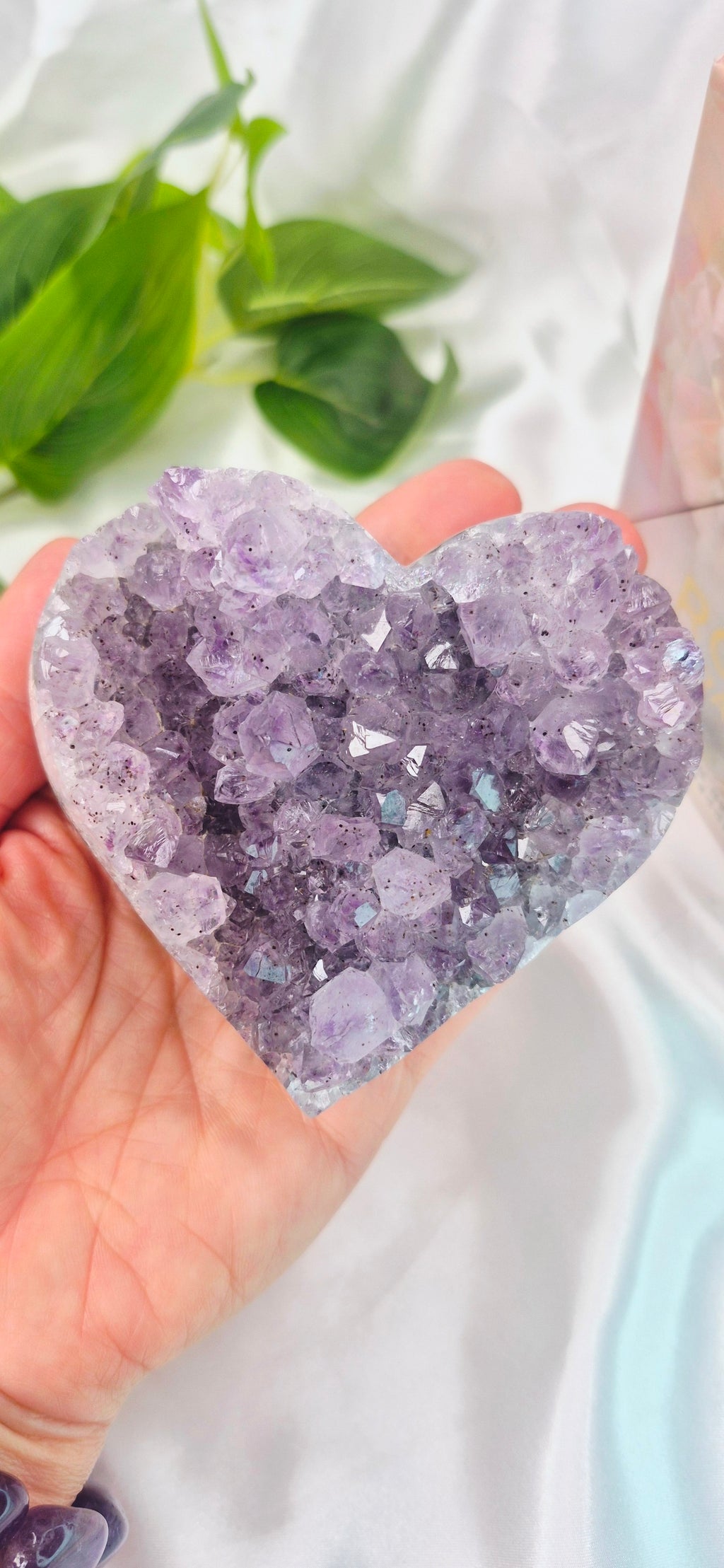 Amethyst Cluster Heart Carving