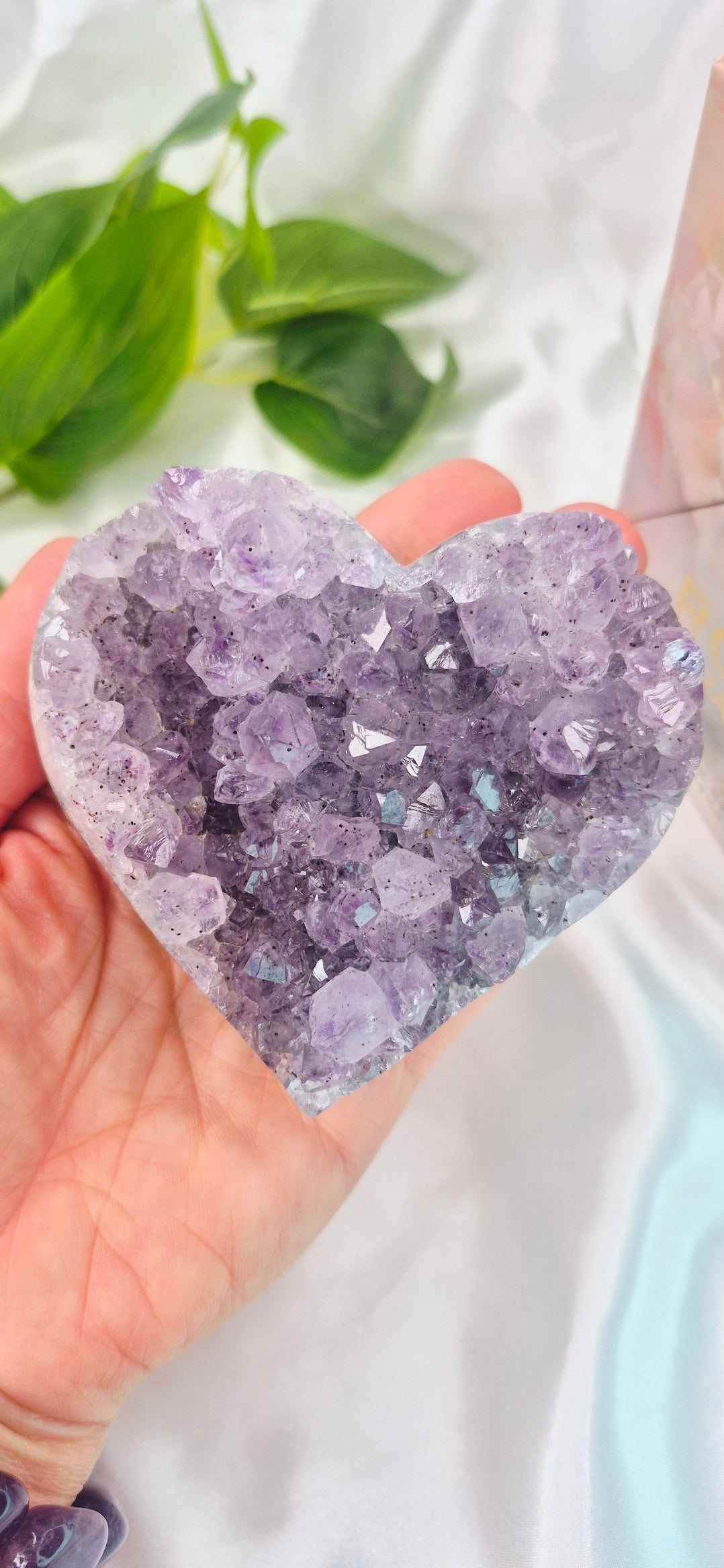 Amethyst Cluster Heart Carving
