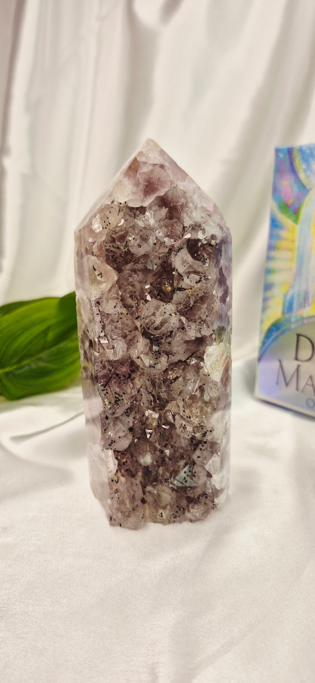 Amethyst x Quartz Druzy Tower with Goethite Inclusions