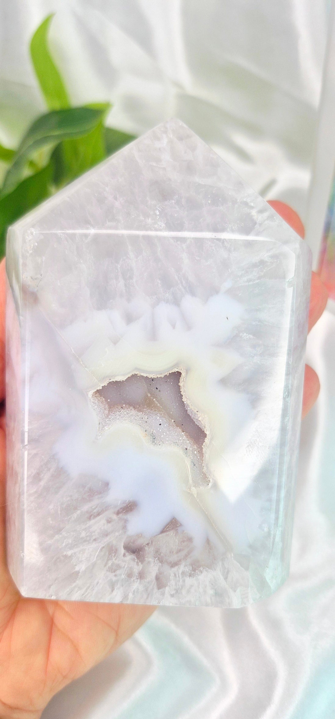 Druzy Agate Geode Polished Point  #A