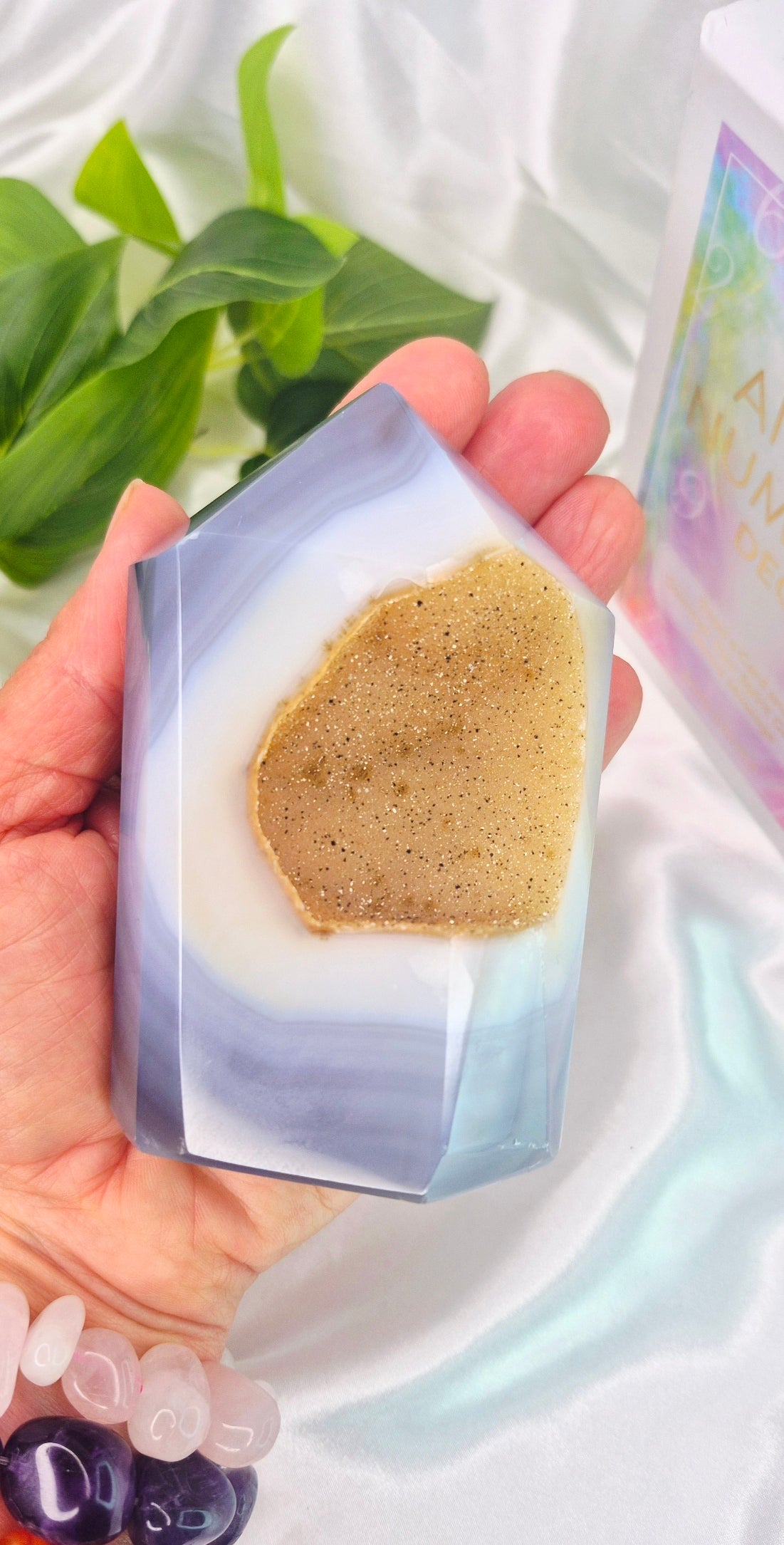 Druzy Agate Geode Polished Point  #B