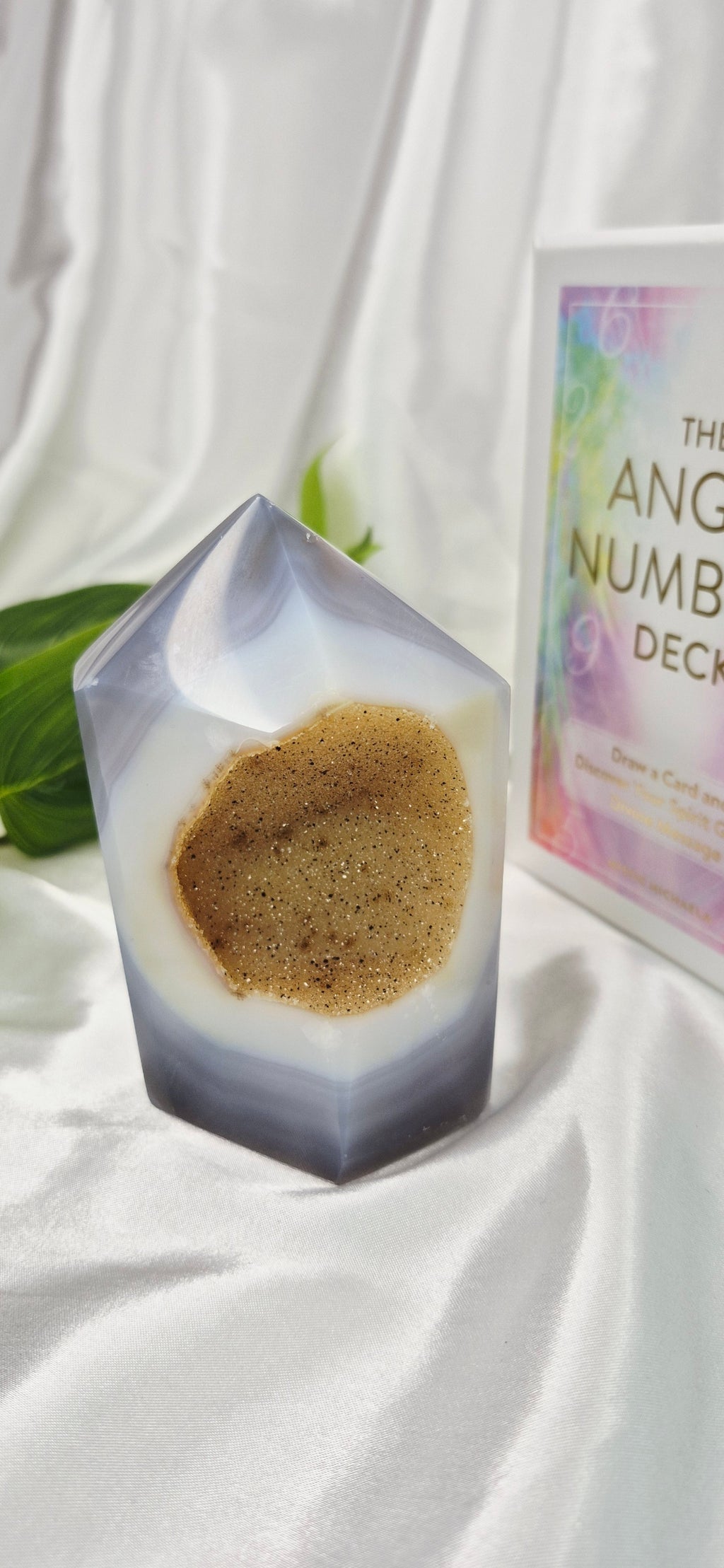 Druzy Agate Geode Polished Point  #B