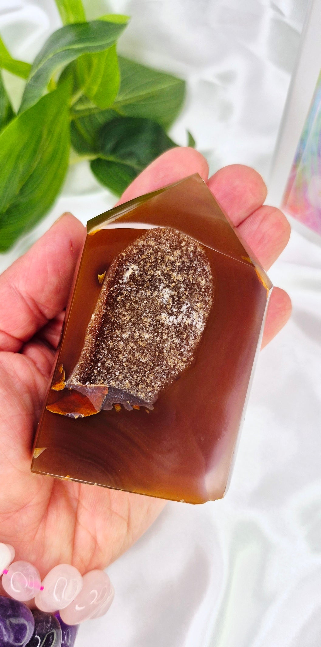 Druzy Agate Geode Polished Point  #F