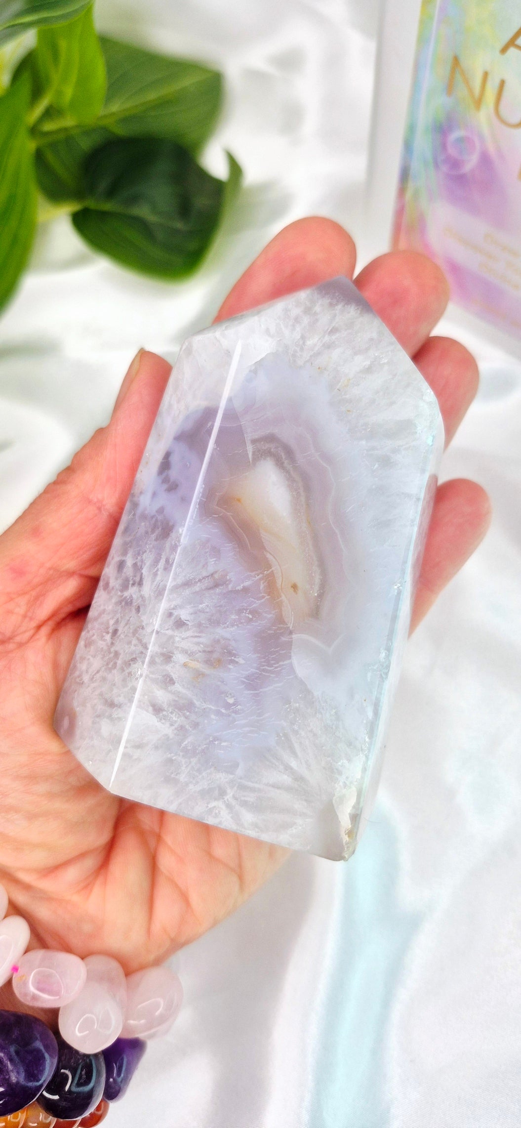 Druzy Agate Geode Polished Point  #E