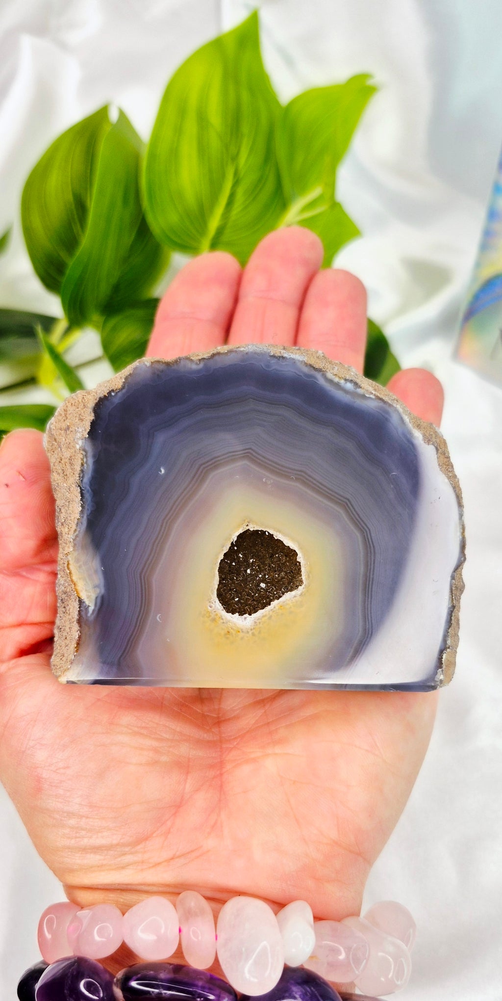 Polished Druzy Agate Geode