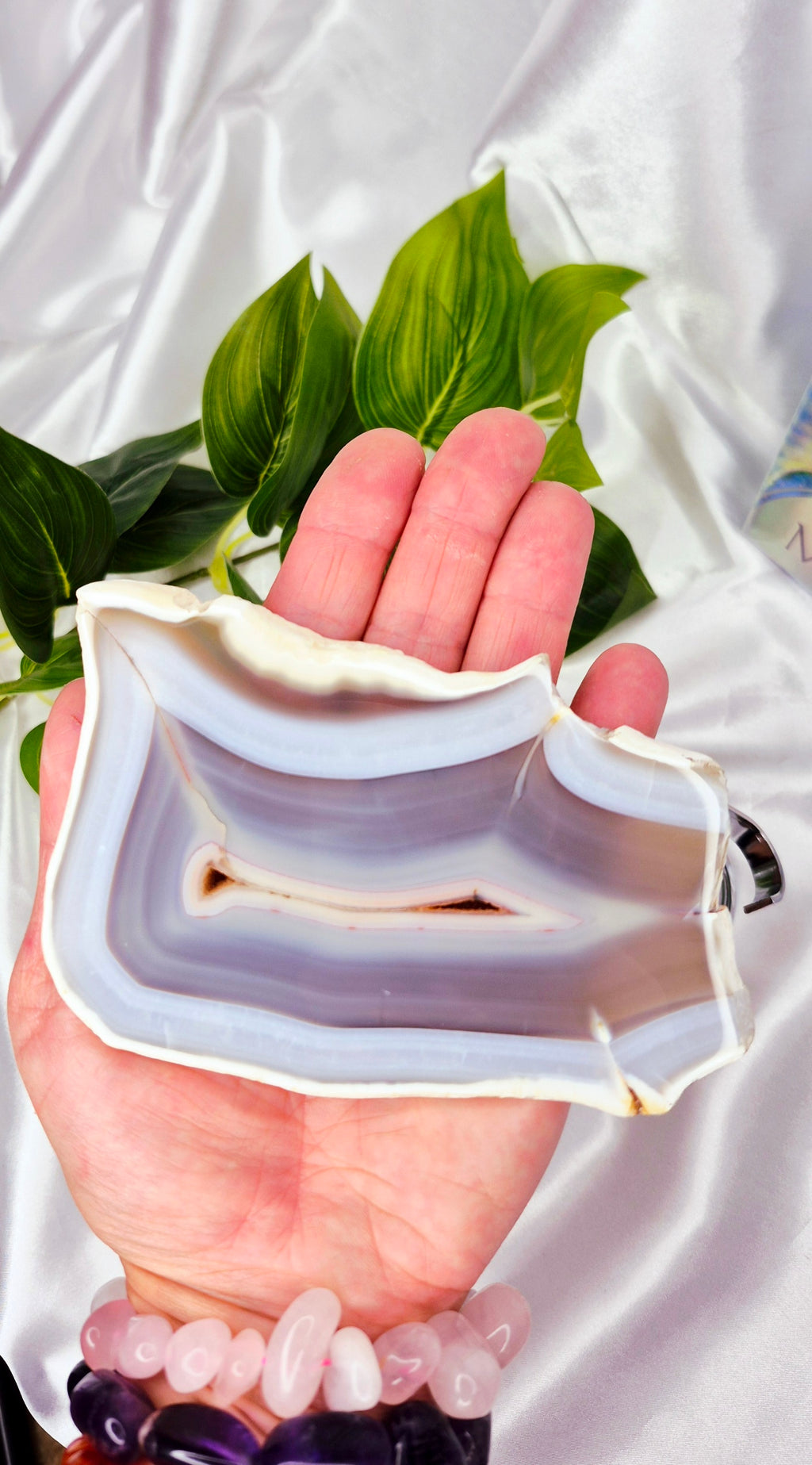 Polished Agate Slab on Stand