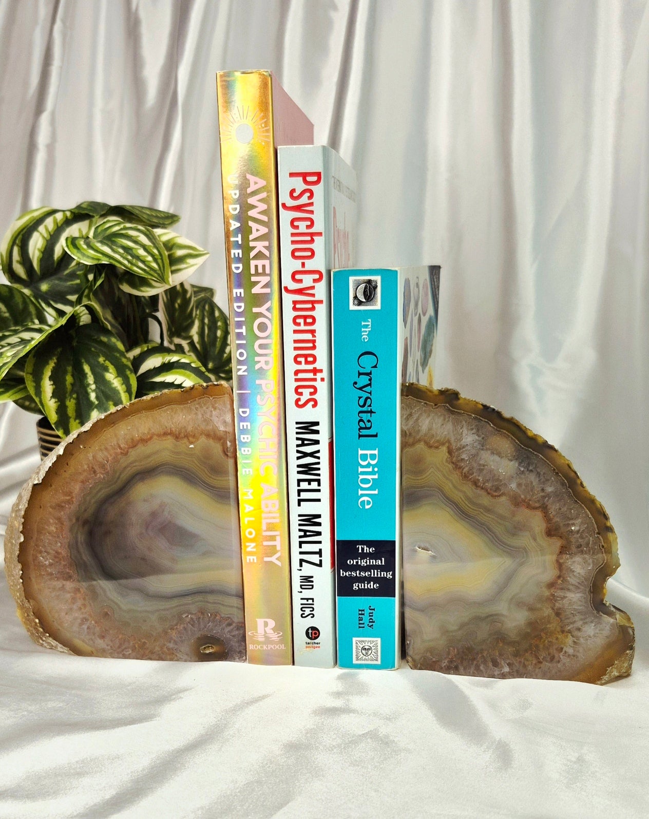 Statement Piece Polished Agate Geode Bookends