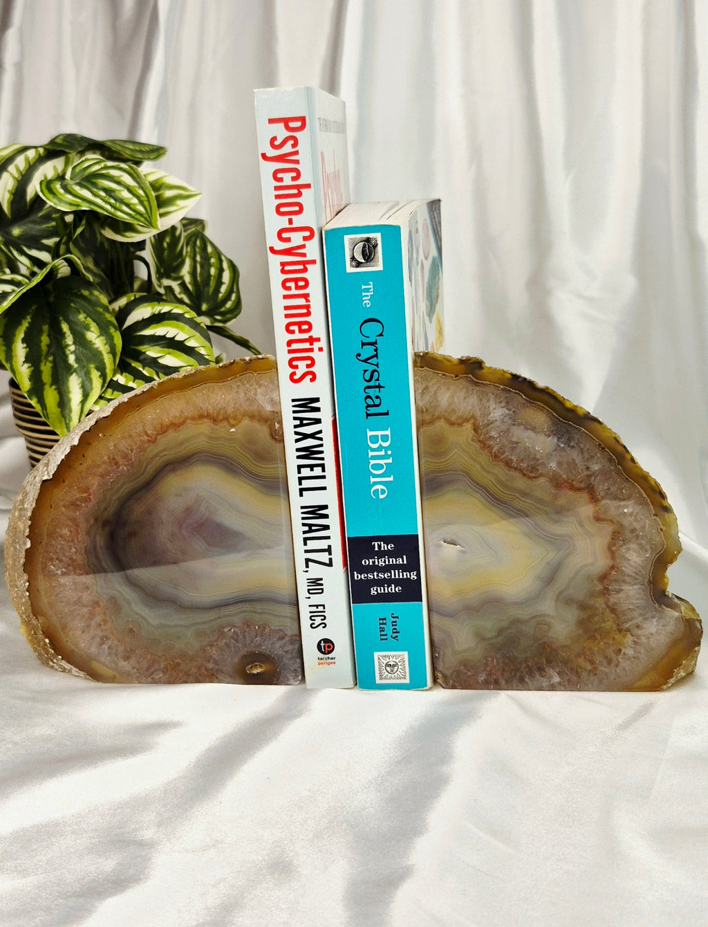 Statement Piece Polished Agate Geode Bookends