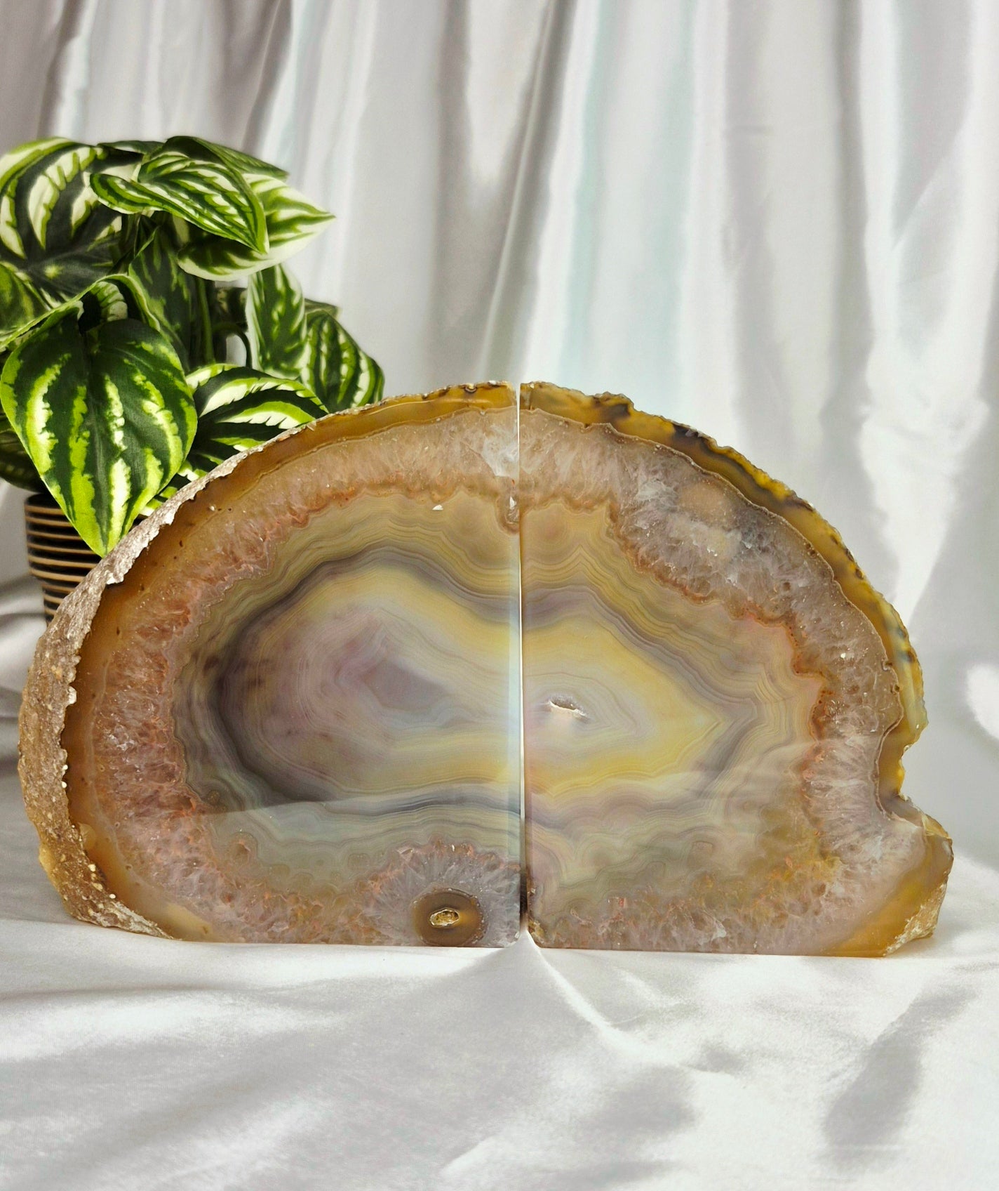 Statement Piece Polished Agate Geode Bookends
