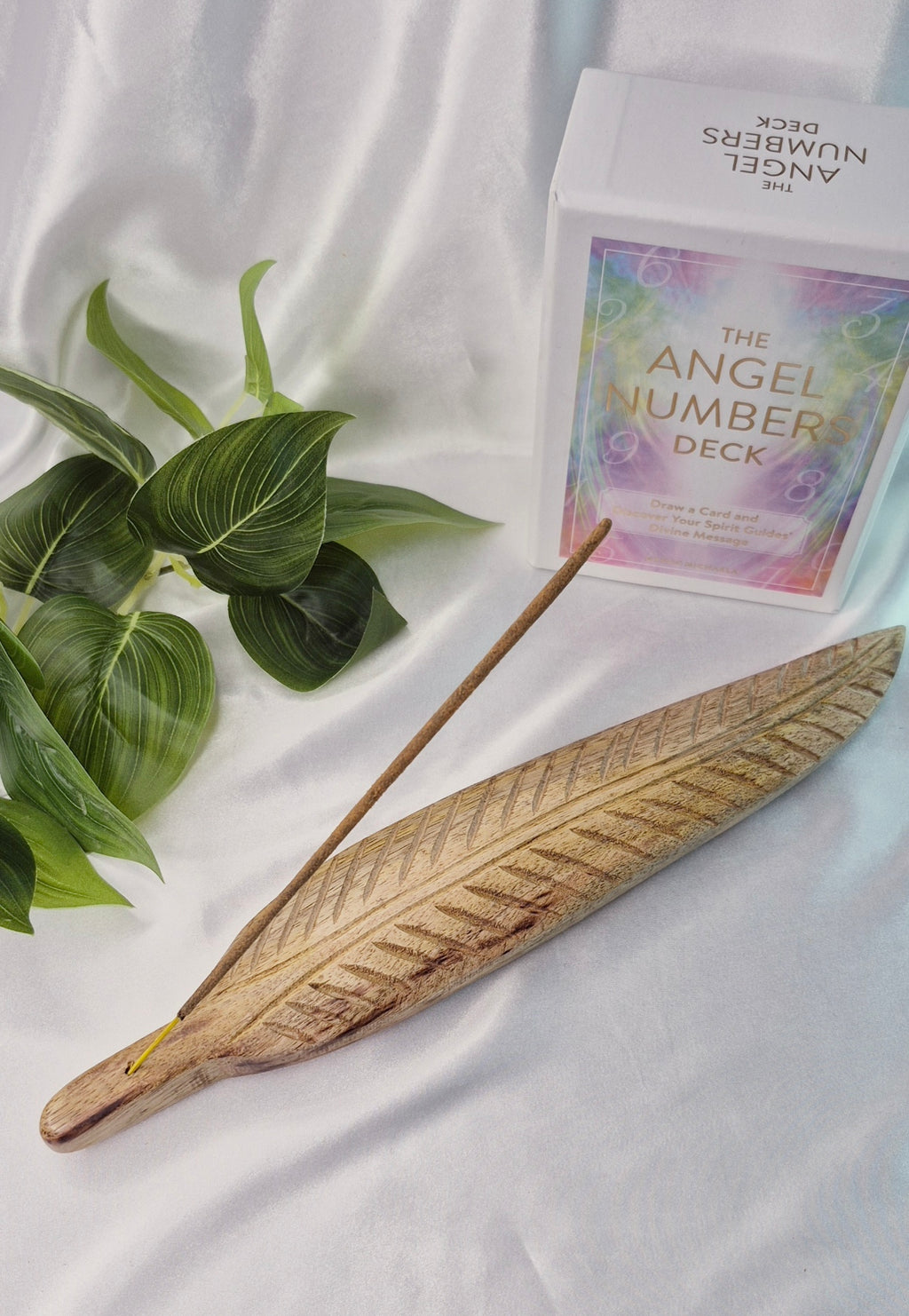 Balinese Wooden Leaf Carving Incense Holder