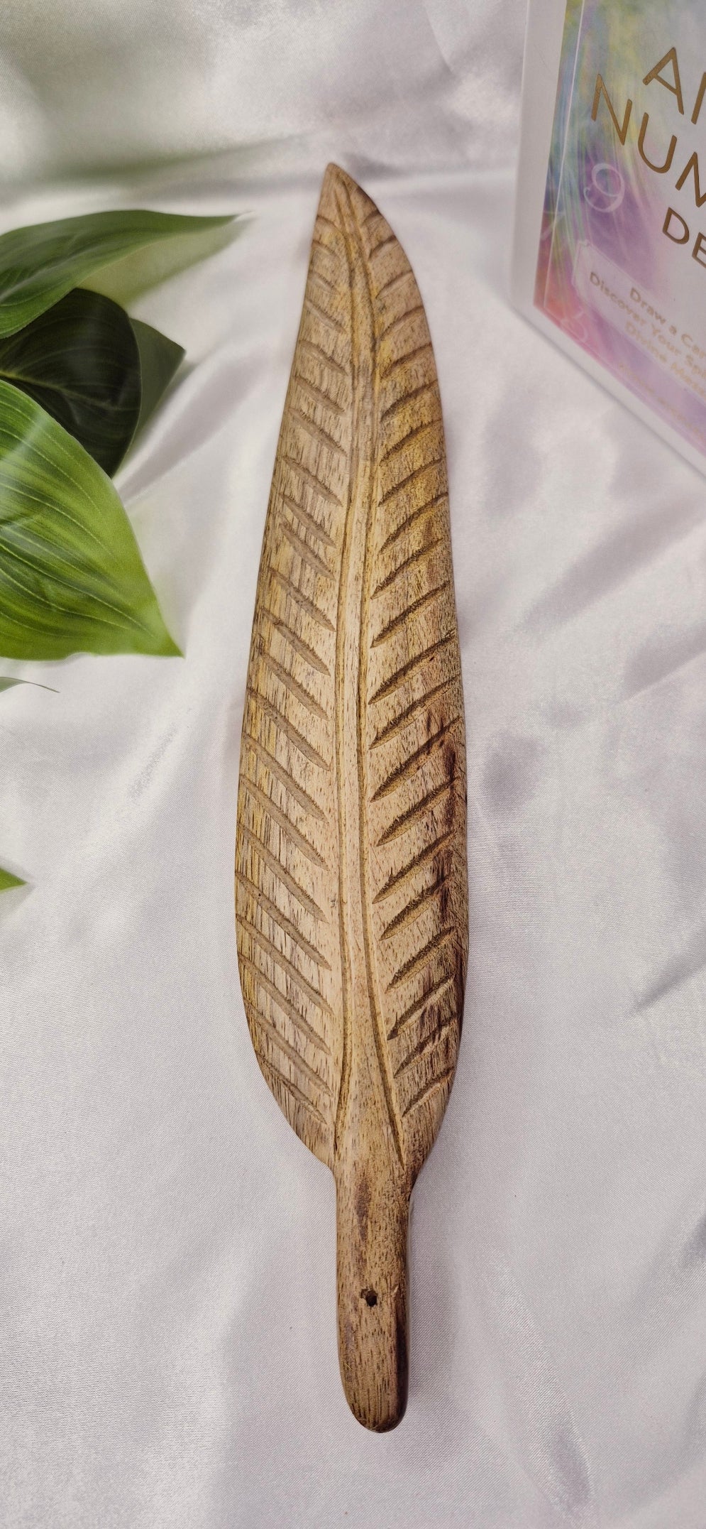 Balinese Wooden Leaf Carving Incense Holder
