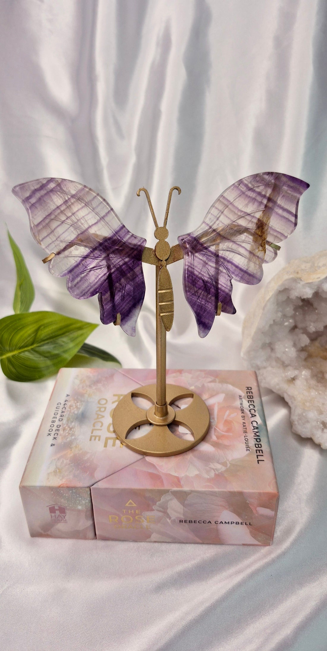 Fluorite Butterfly Carving on Stand  #B