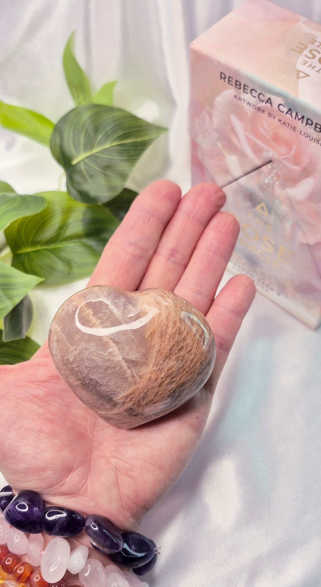 Moonstone Heart Carving  #G