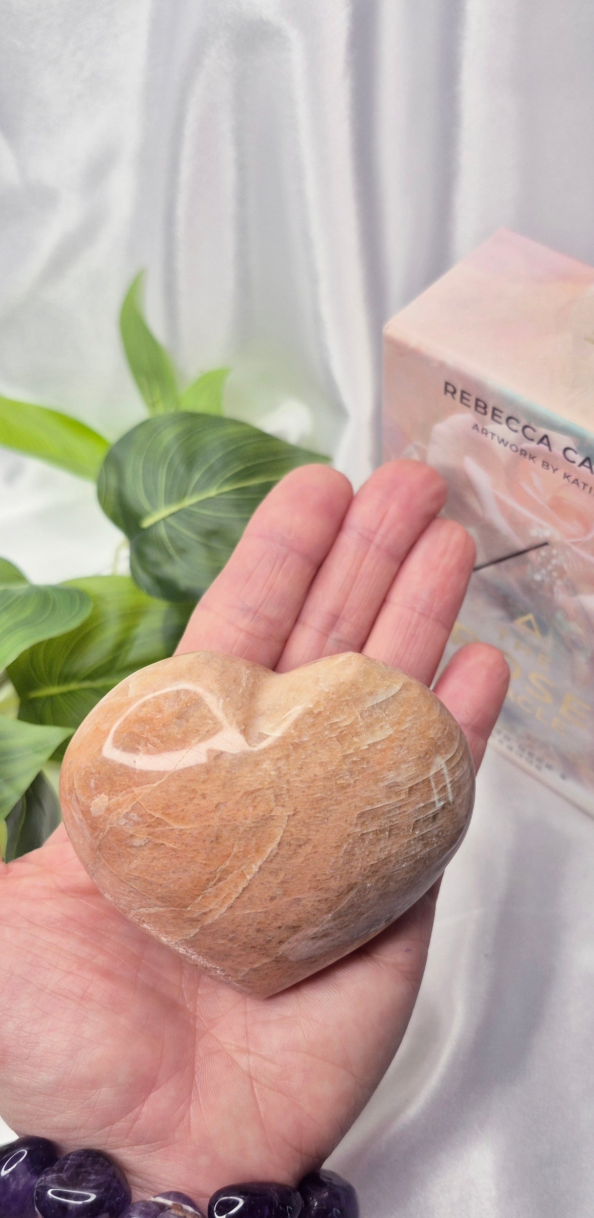 Moonstone Heart Carving  #D