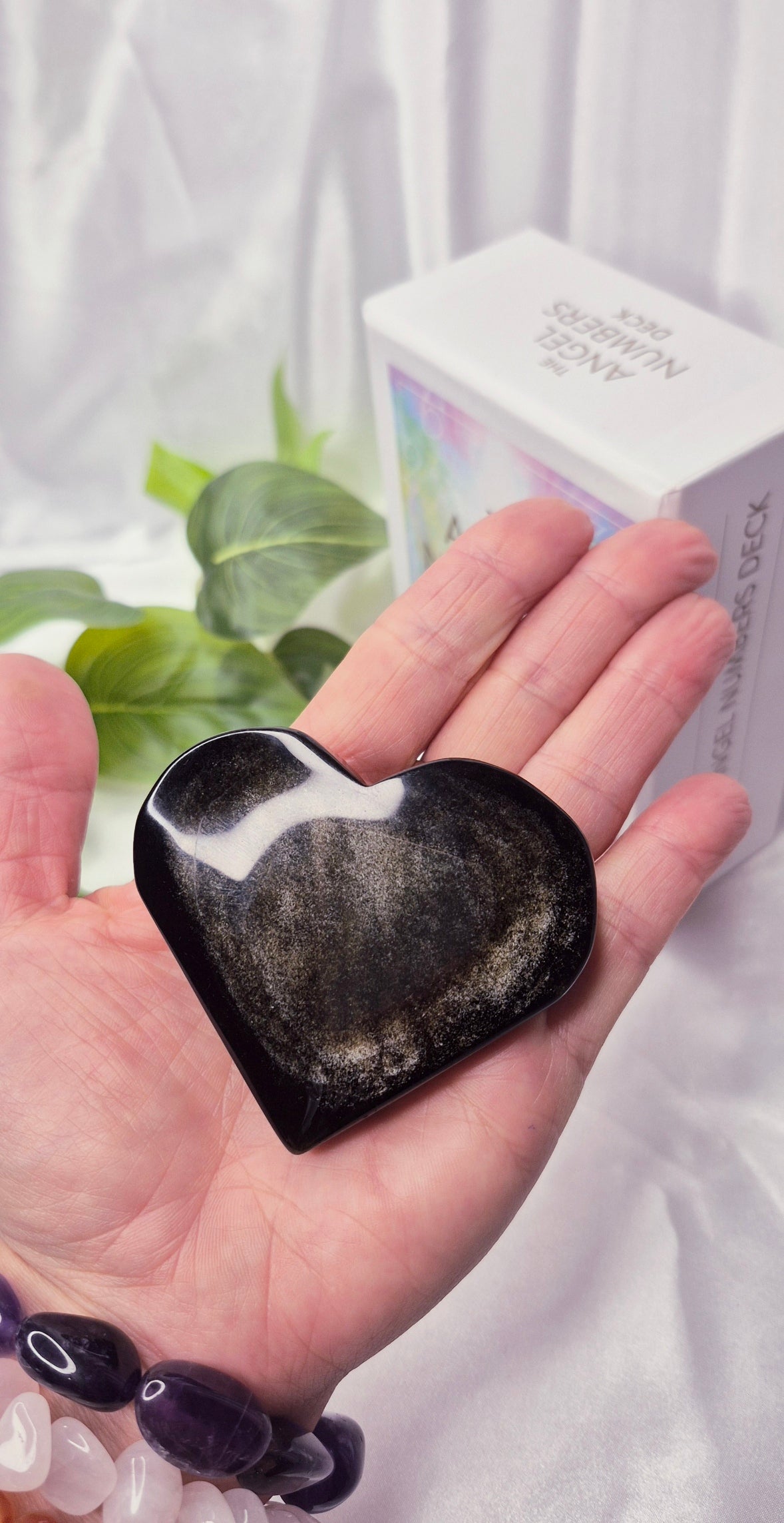 Gold Sheen Obsidian Heart Carving