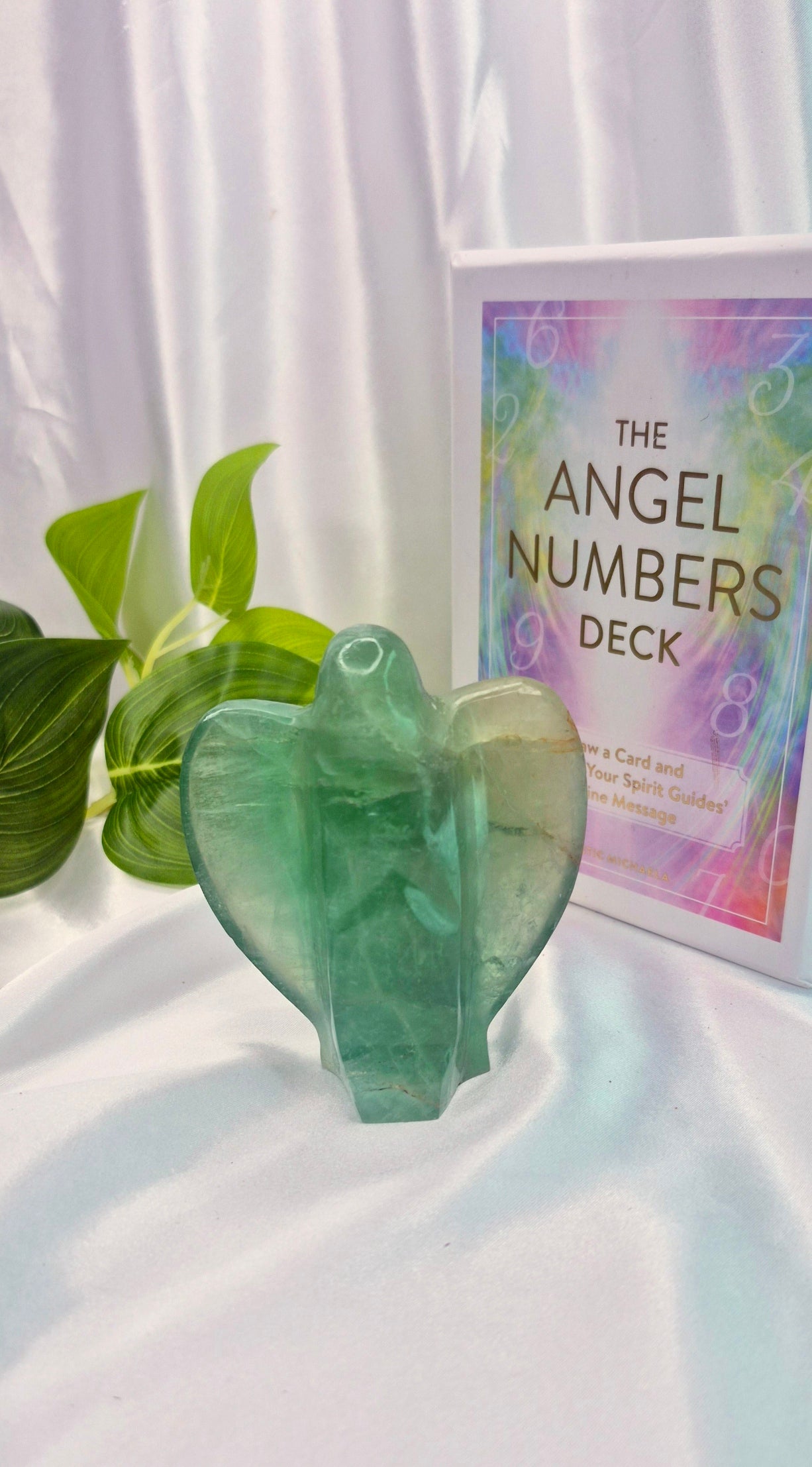 Large Green Fluorite Angel Carving