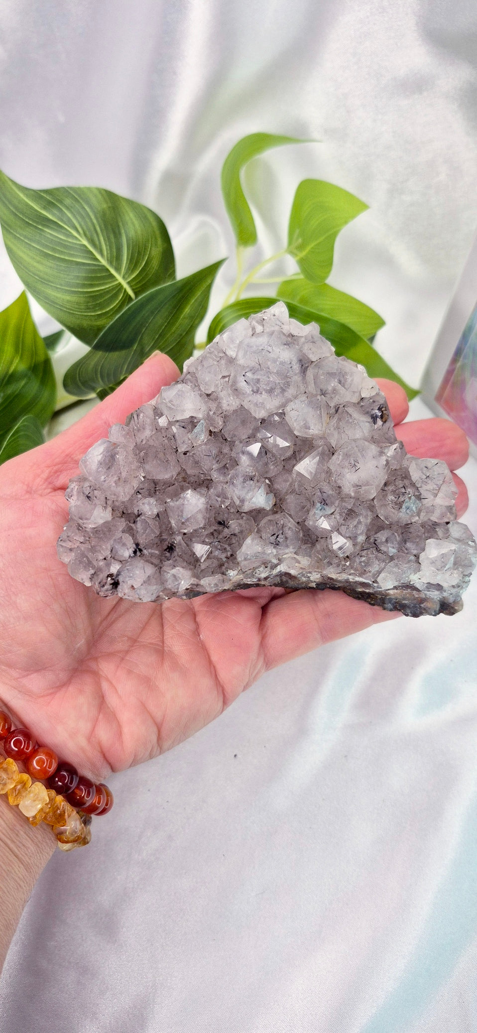 Goethite in Quartz Specimen Cluster specimen with Tourmaline Inclusions