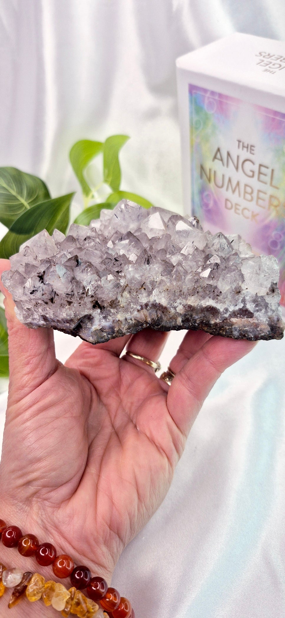 Goethite in Quartz Specimen Cluster specimen with Tourmaline Inclusions