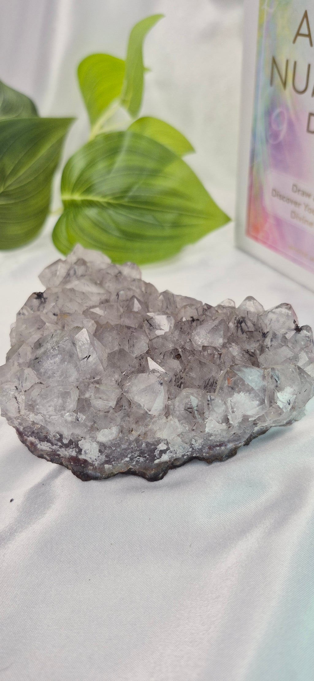 Goethite in Quartz Specimen Cluster specimen with Tourmaline Inclusions