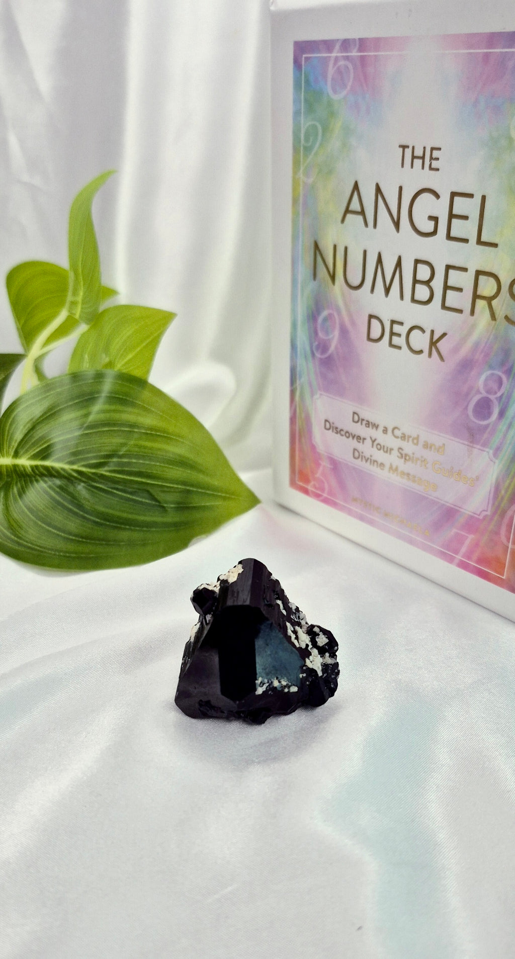 Natural Schorl Black Tourmaline with Hyalite Inclusions Specimen