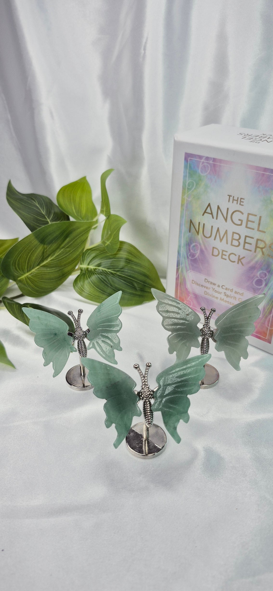Green Aventurine Mini Butterfly Carving on Stand