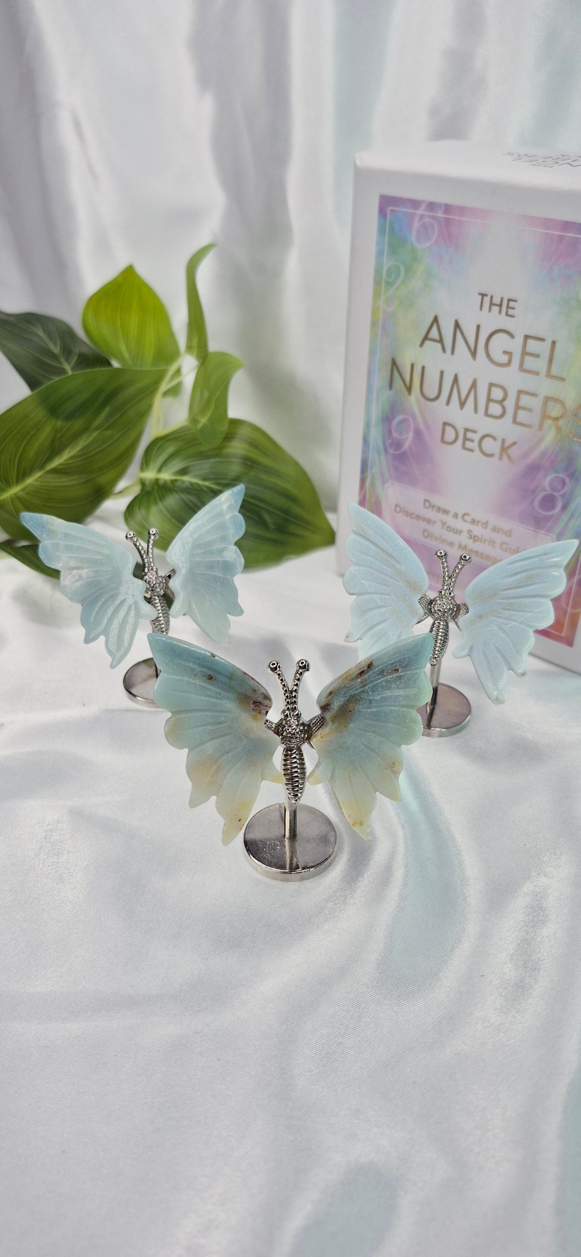 Carribean Calcite Mini Butterfly Carving on Stand