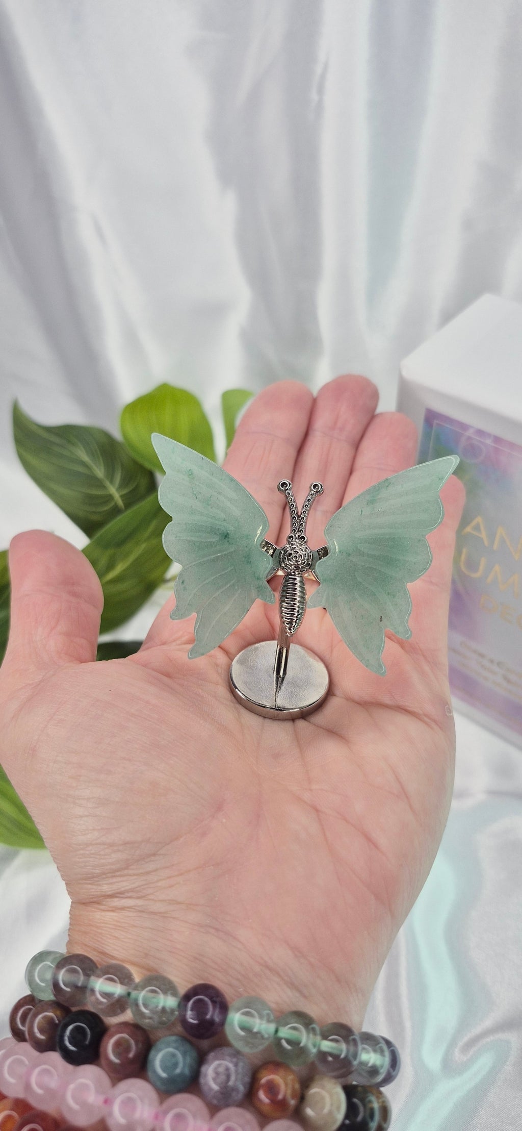 Green Aventurine Mini Butterfly Carving on Stand
