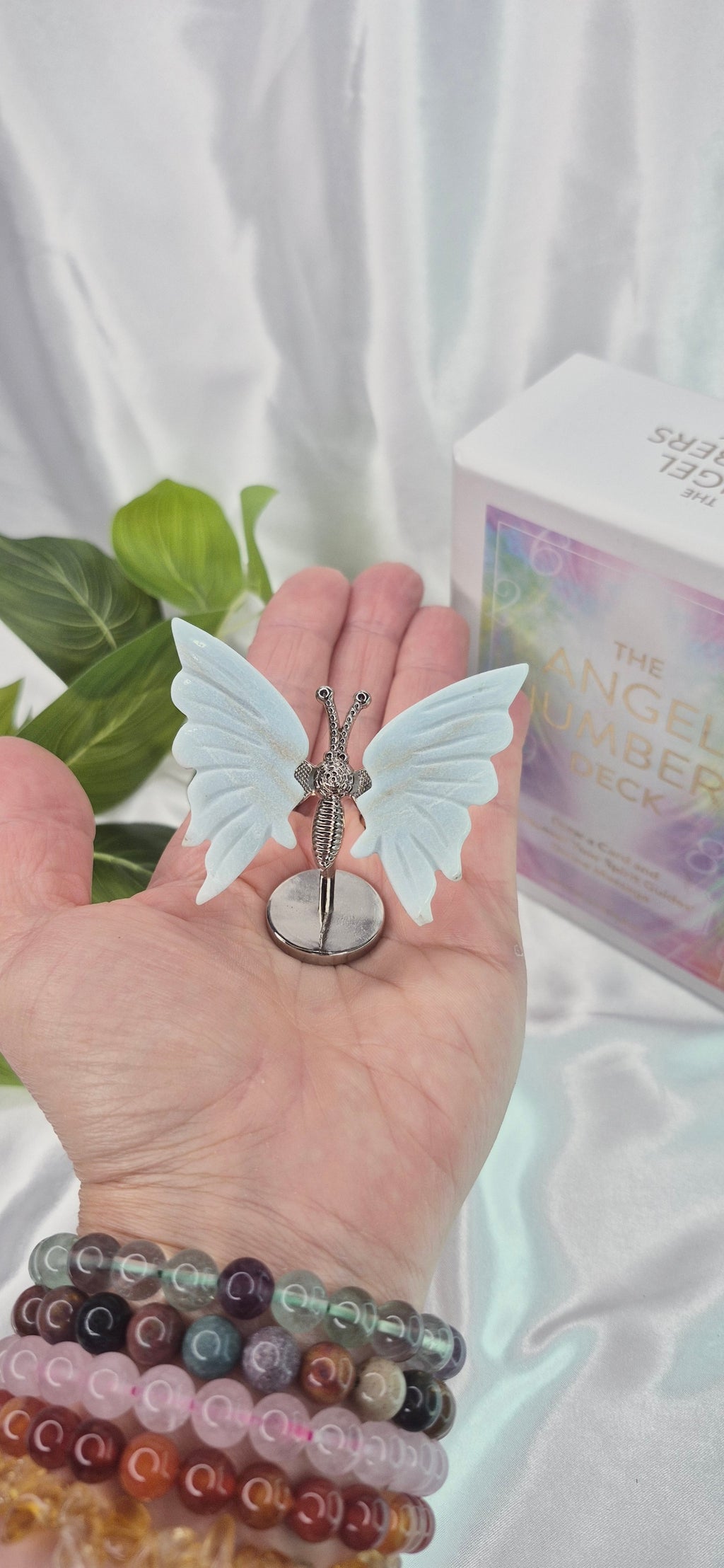 Carribean Calcite Mini Butterfly Carving on Stand