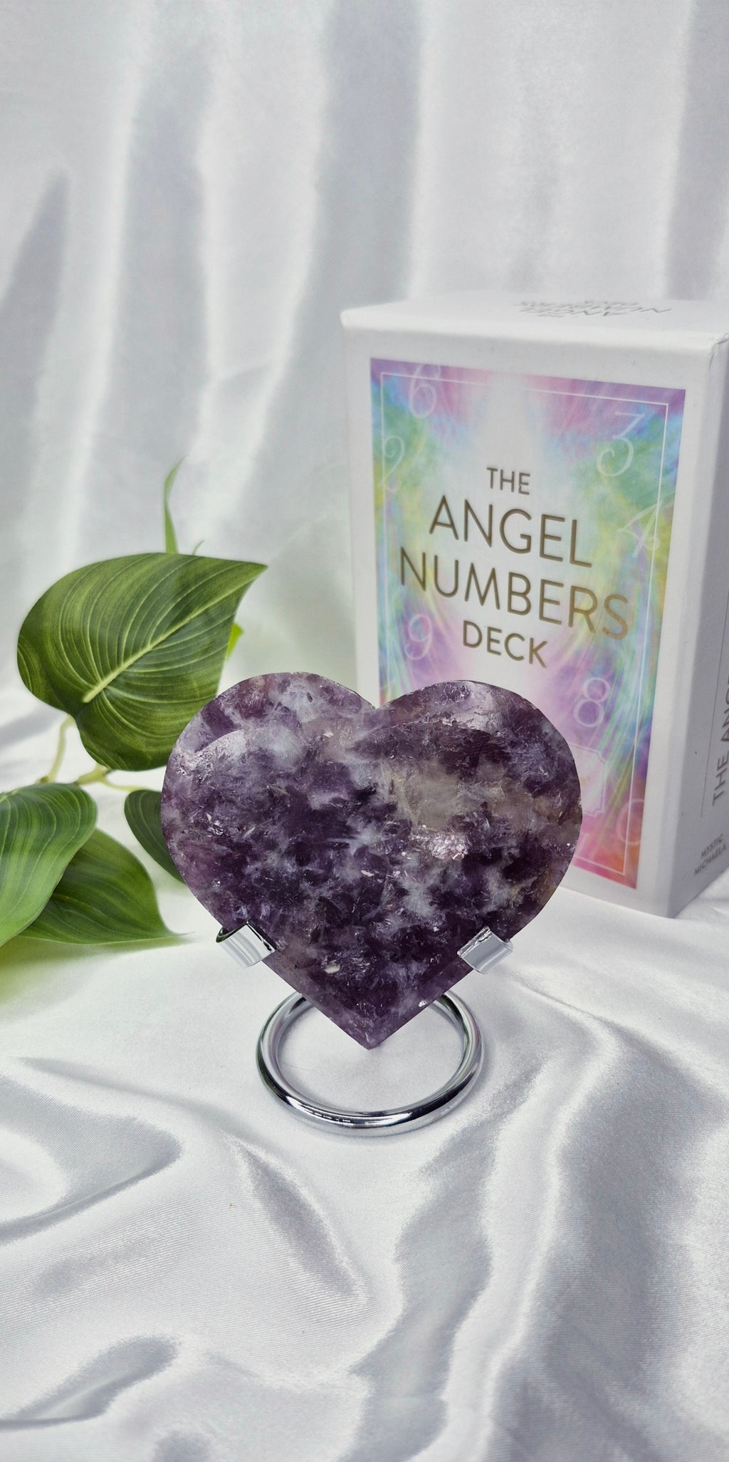 Lepidolite Heart Carving on Stand (small)