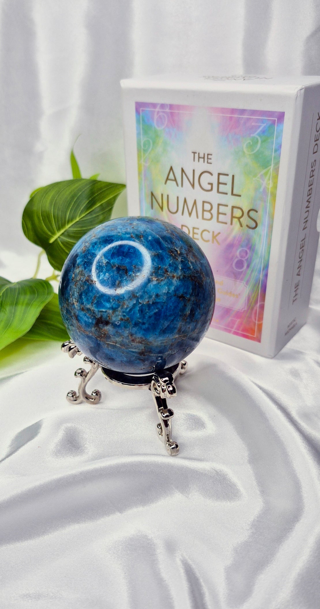 Blue Apatite Sphere on Stand #B