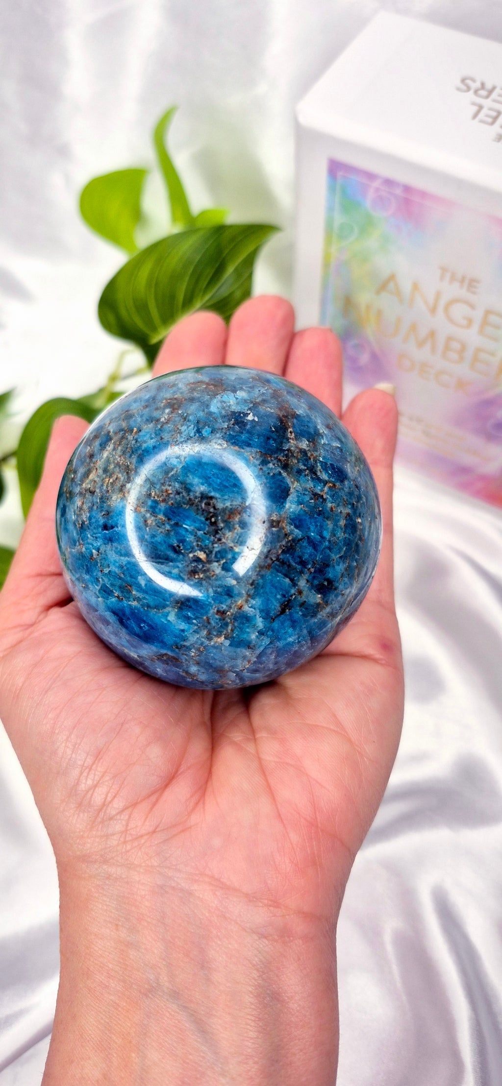 Blue Apatite Sphere on Stand #B
