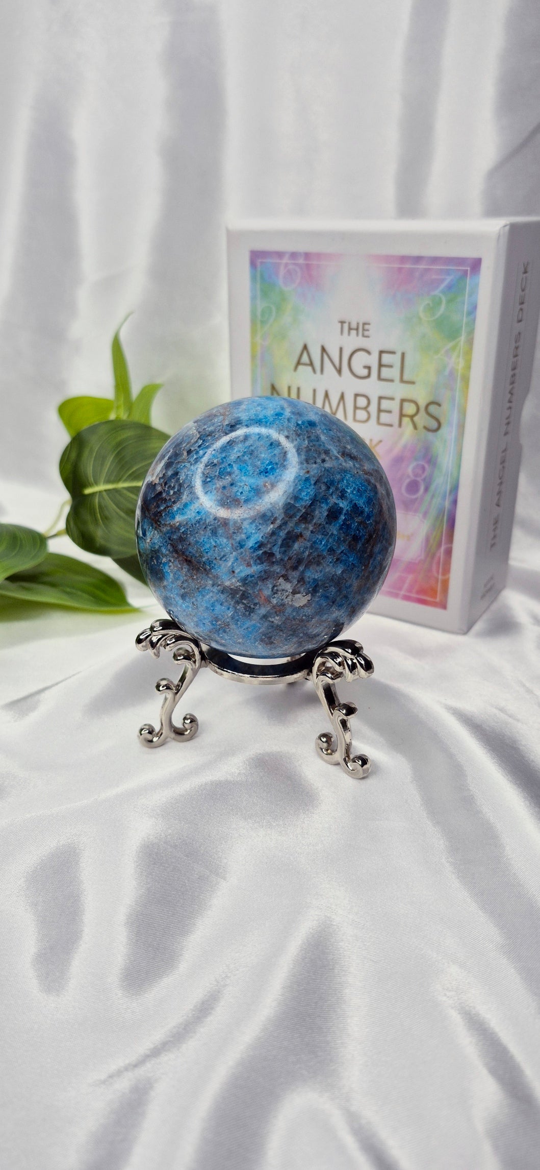 Blue Apatite Sphere on Stand #A