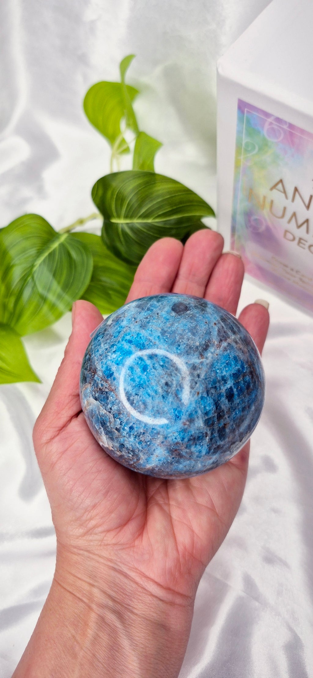 Blue Apatite Sphere on Stand #A