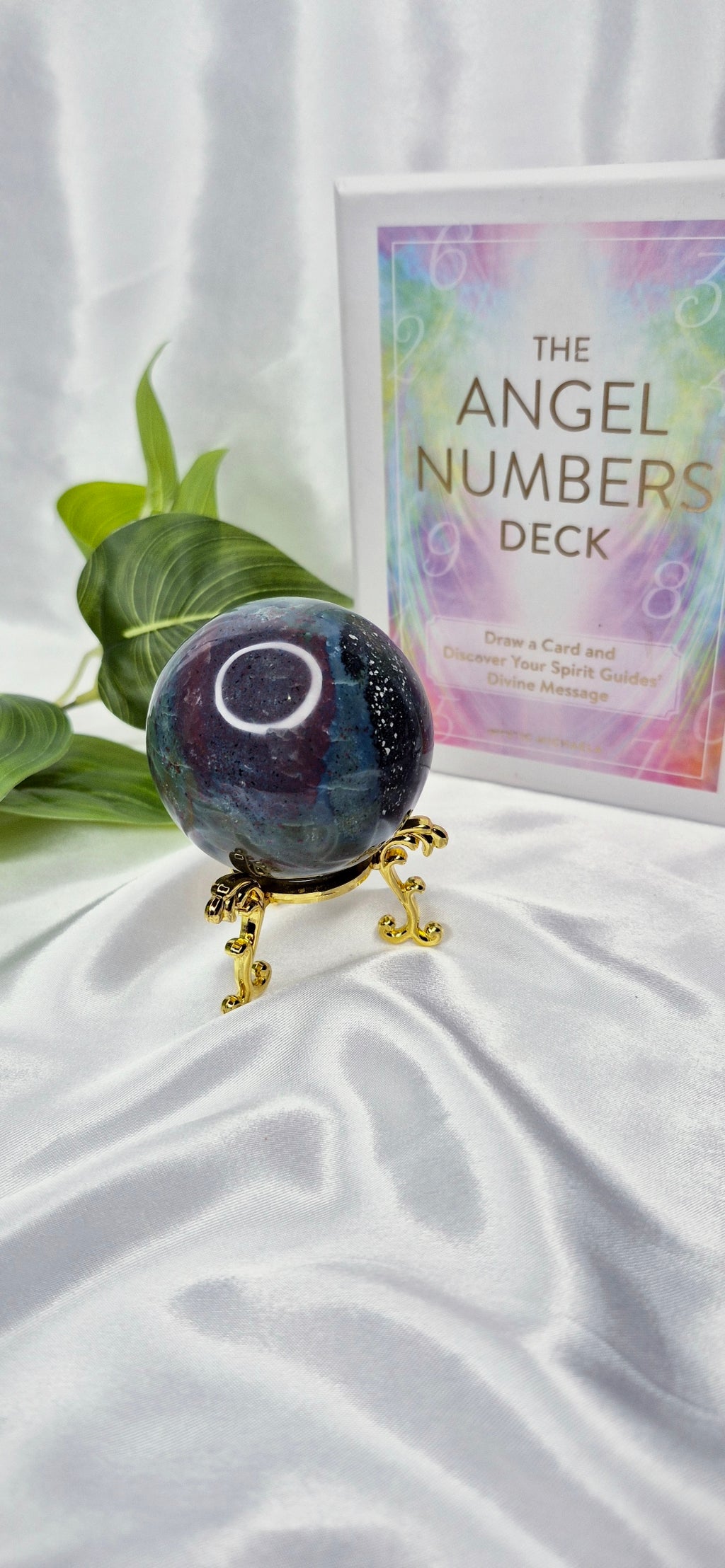Ocean Jasper Sphere on Stand