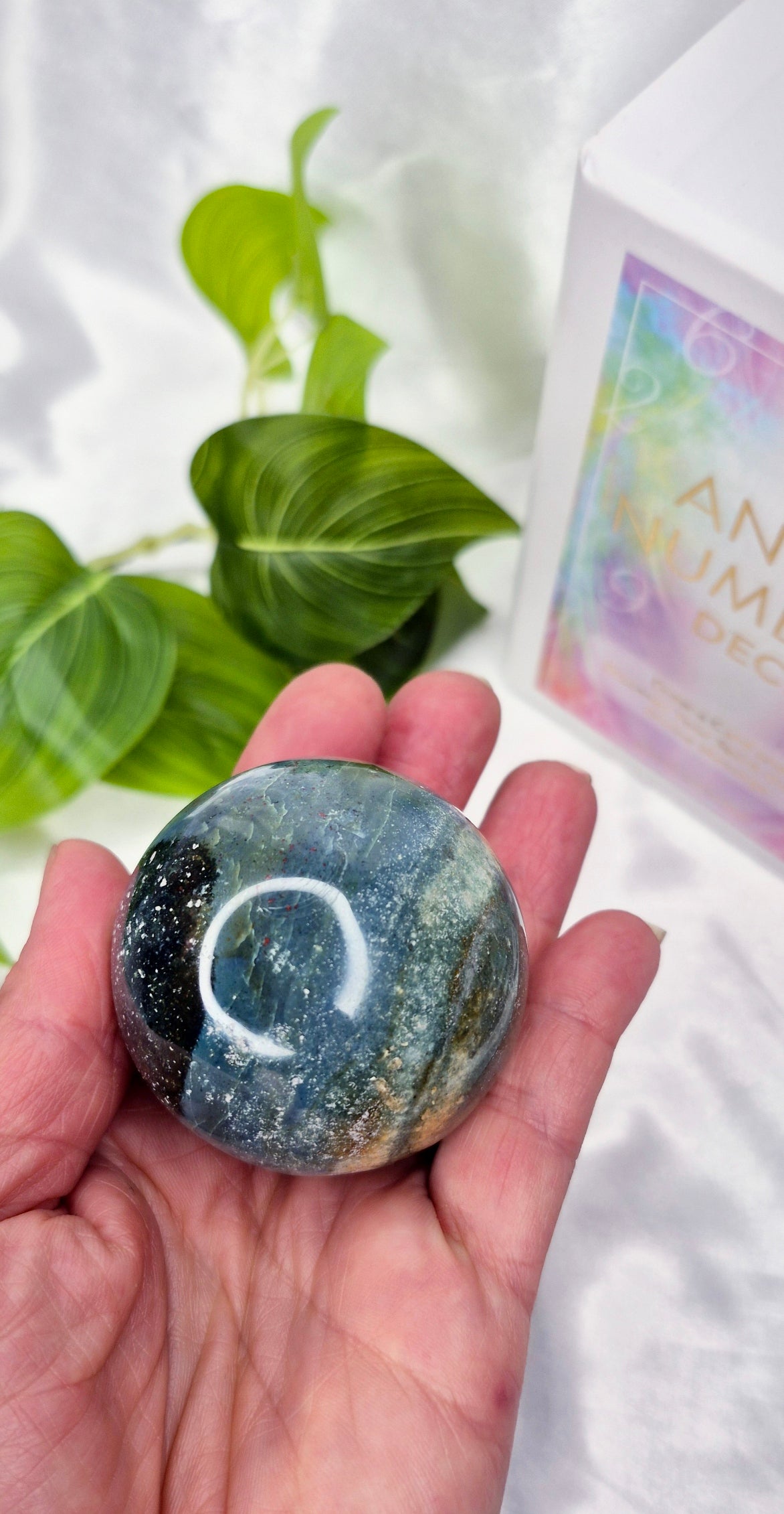 Ocean Jasper Sphere on Stand