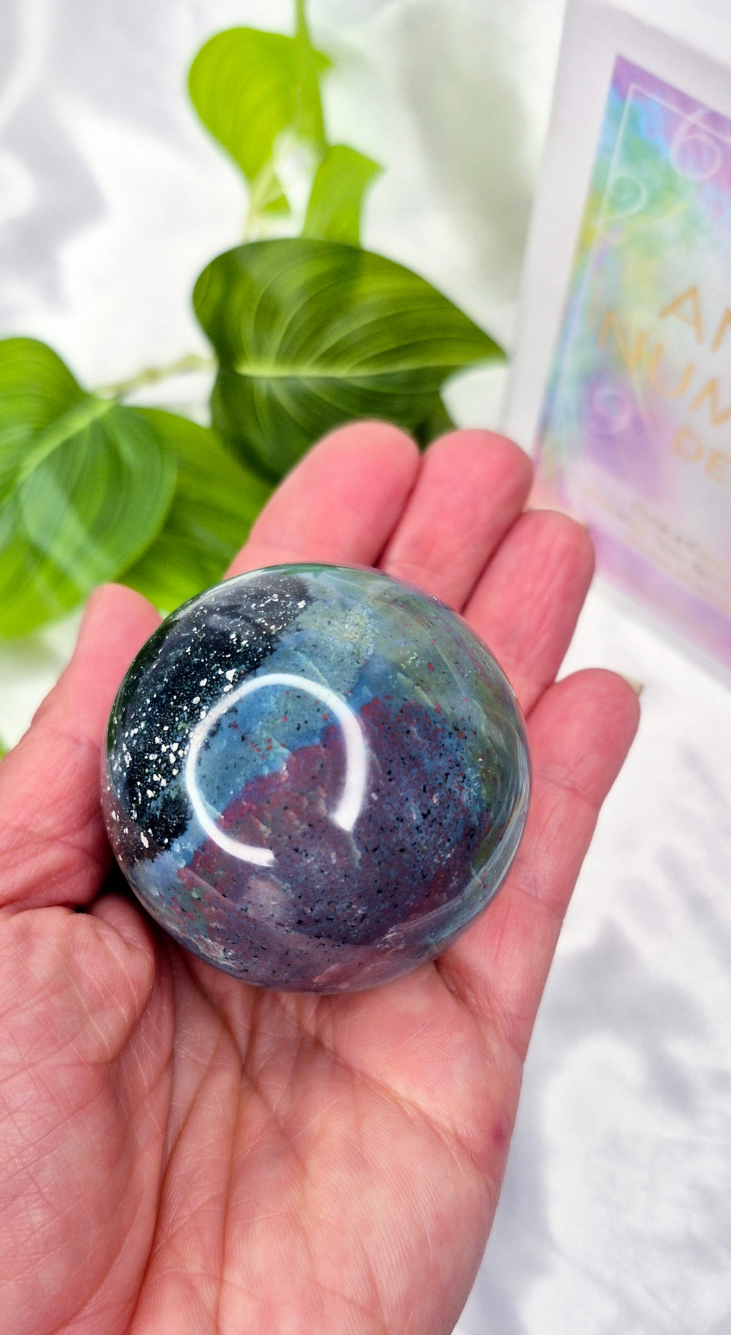 Ocean Jasper Sphere on Stand