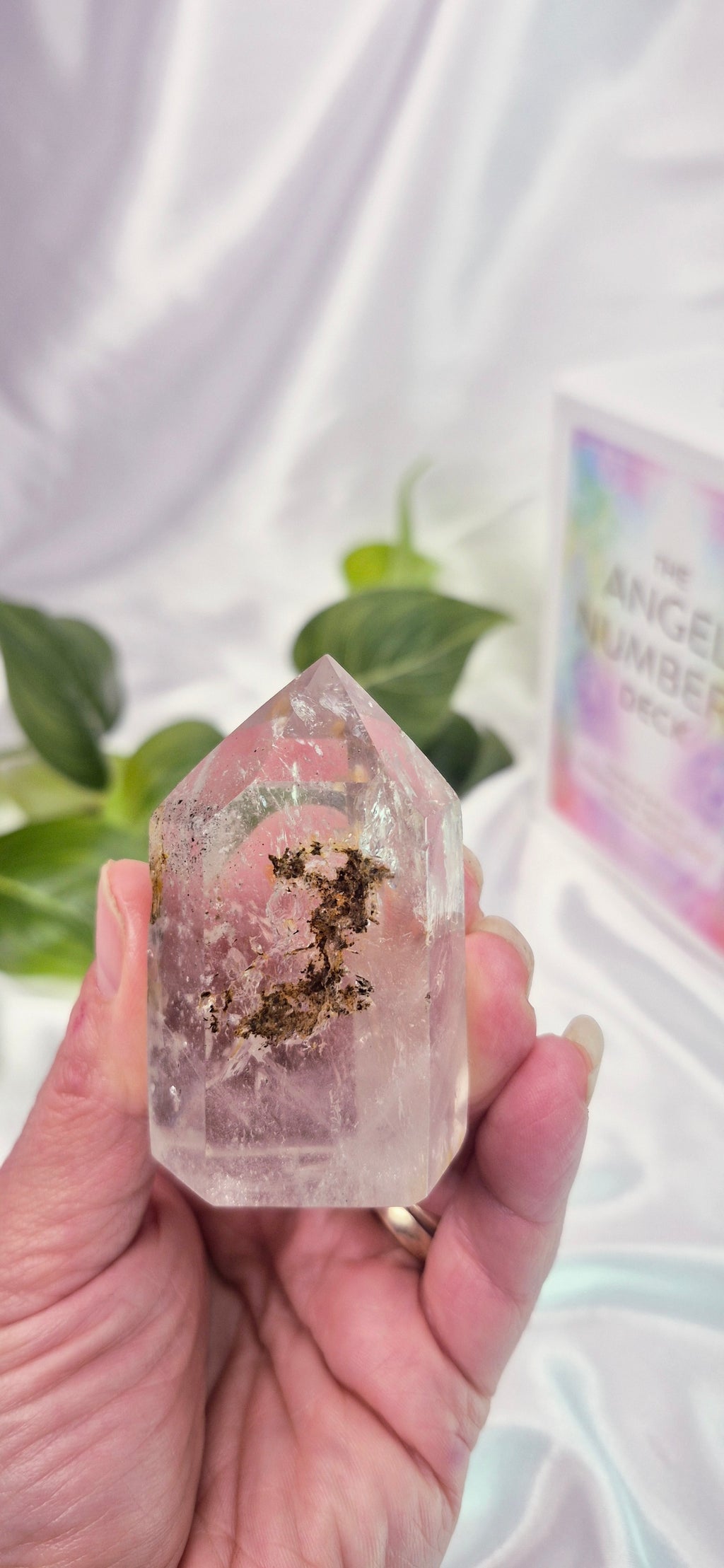 Polished Included Clear Quartz Point x Golden Healer #B