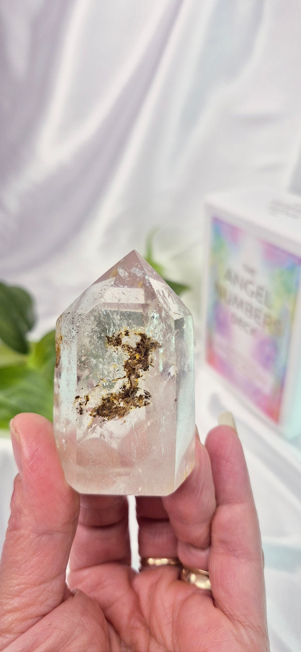 Polished Included Clear Quartz Point x Golden Healer #B