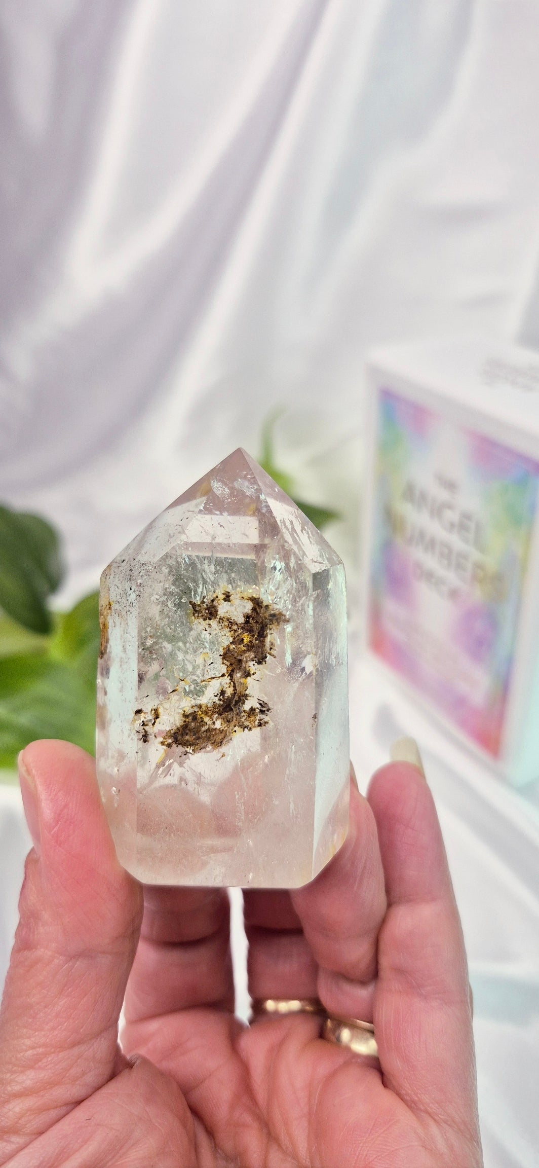 Polished Included Clear Quartz Point x Golden Healer #B