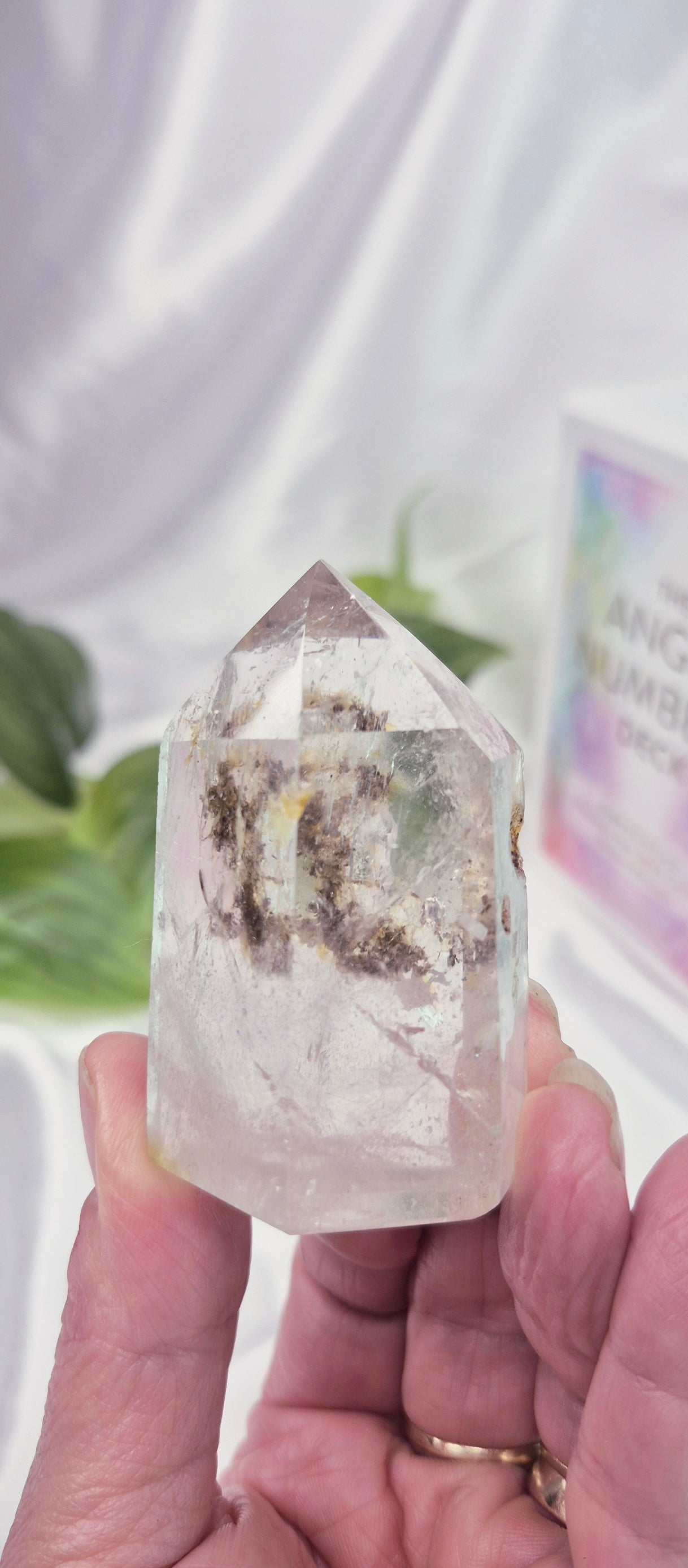 Polished Included Clear Quartz Point x Golden Healer #B