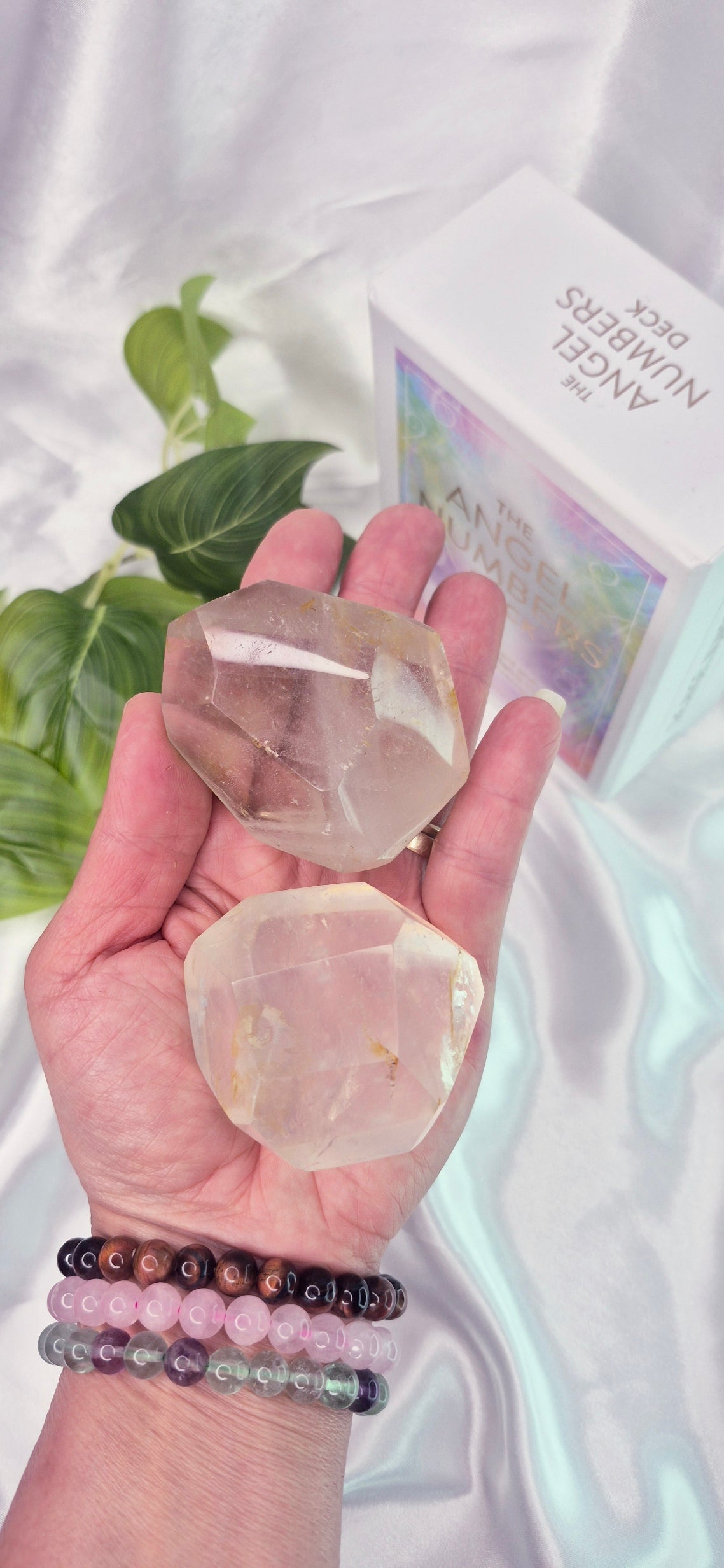 Included Clear Quartz Polished Freeform x Golden Healer #C