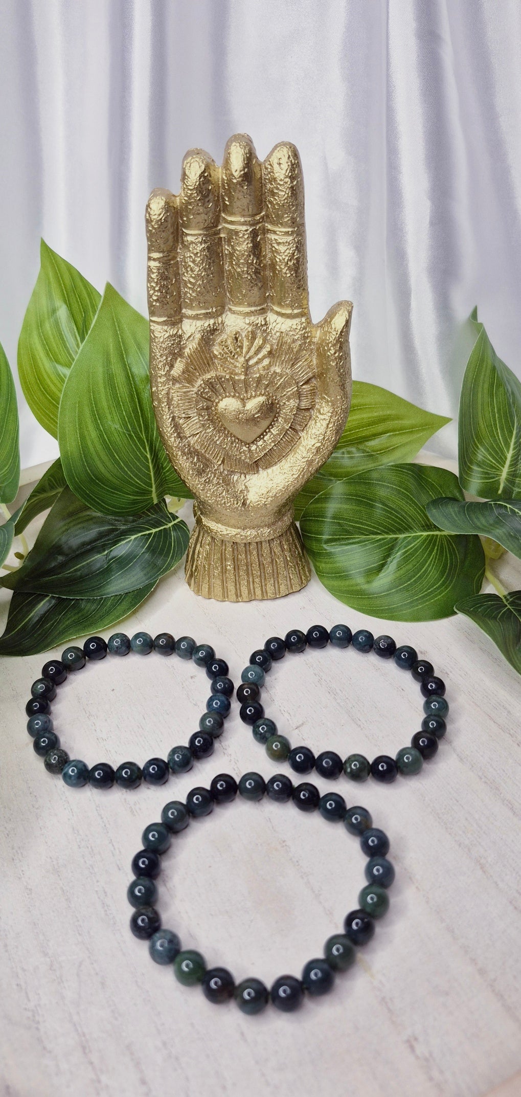 Moss Agate Beaded Bracelet