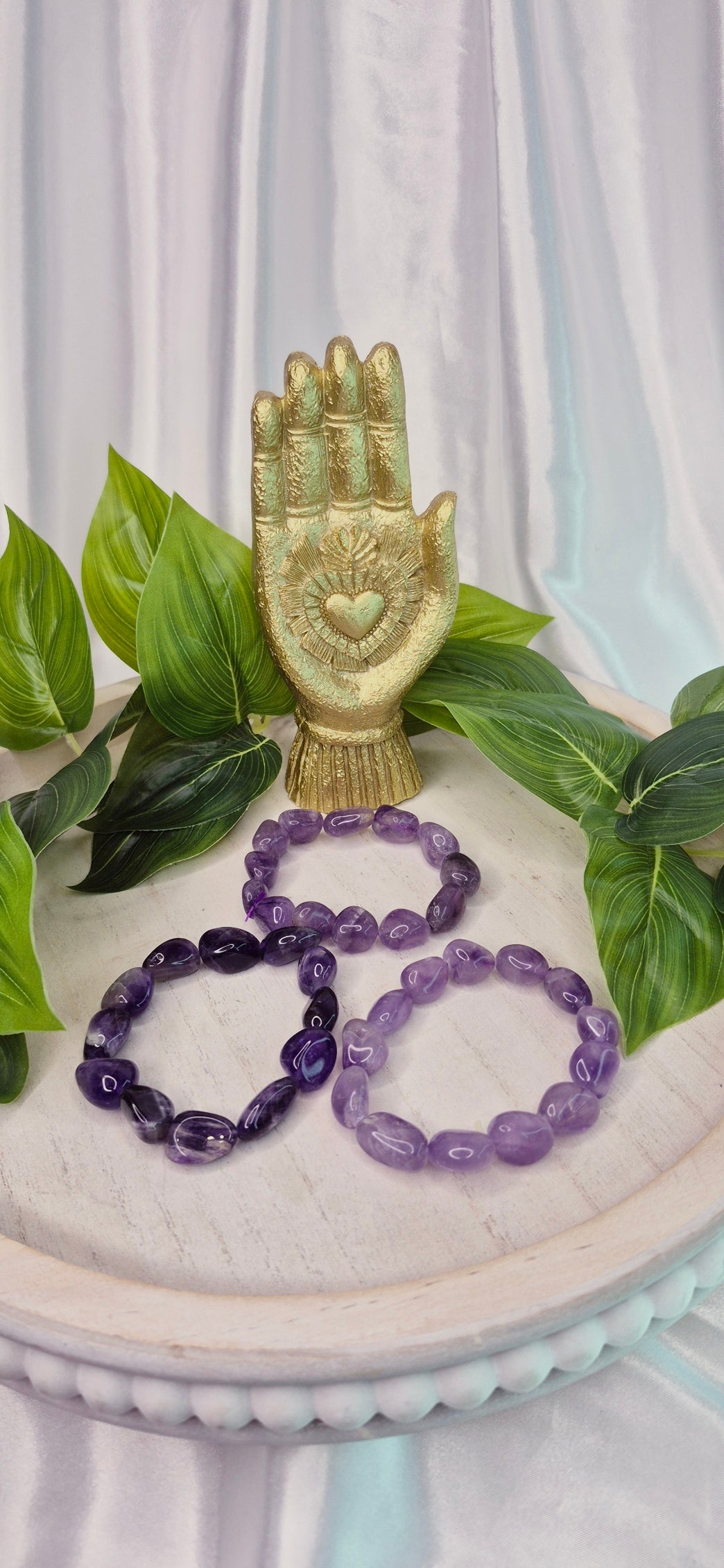 Amethyst Tumbled Beaded Bracelet