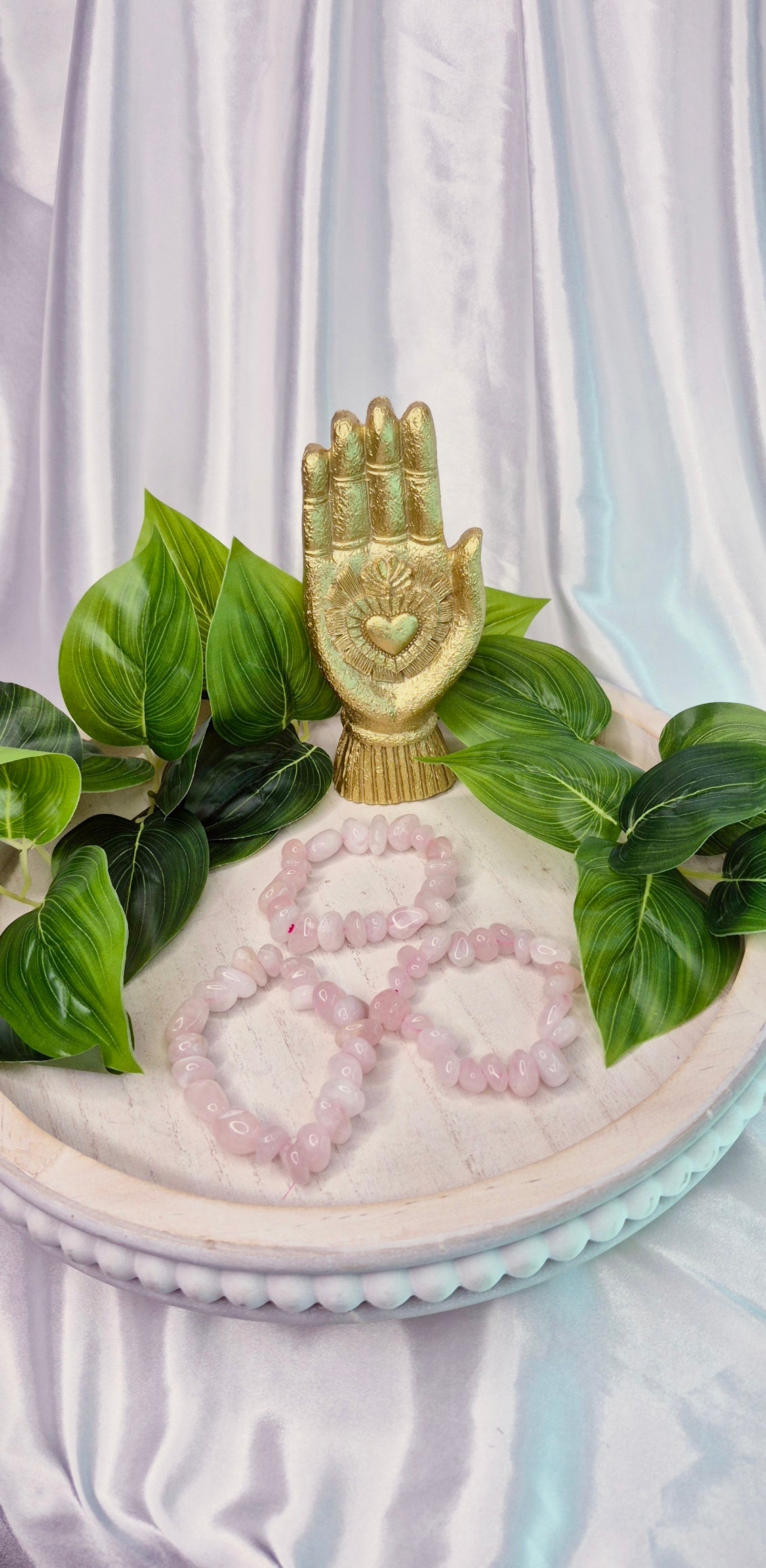 Rose Quartz Tumbled Beaded Bracelet